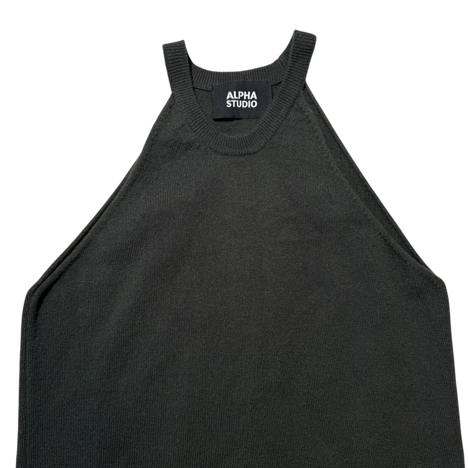 Alpha Studio Alpha Studio Knit Top High Neck Halter Forest Green IT 42 Size M / US 6-8 / IT 42-44 - 5 Thumbnail
