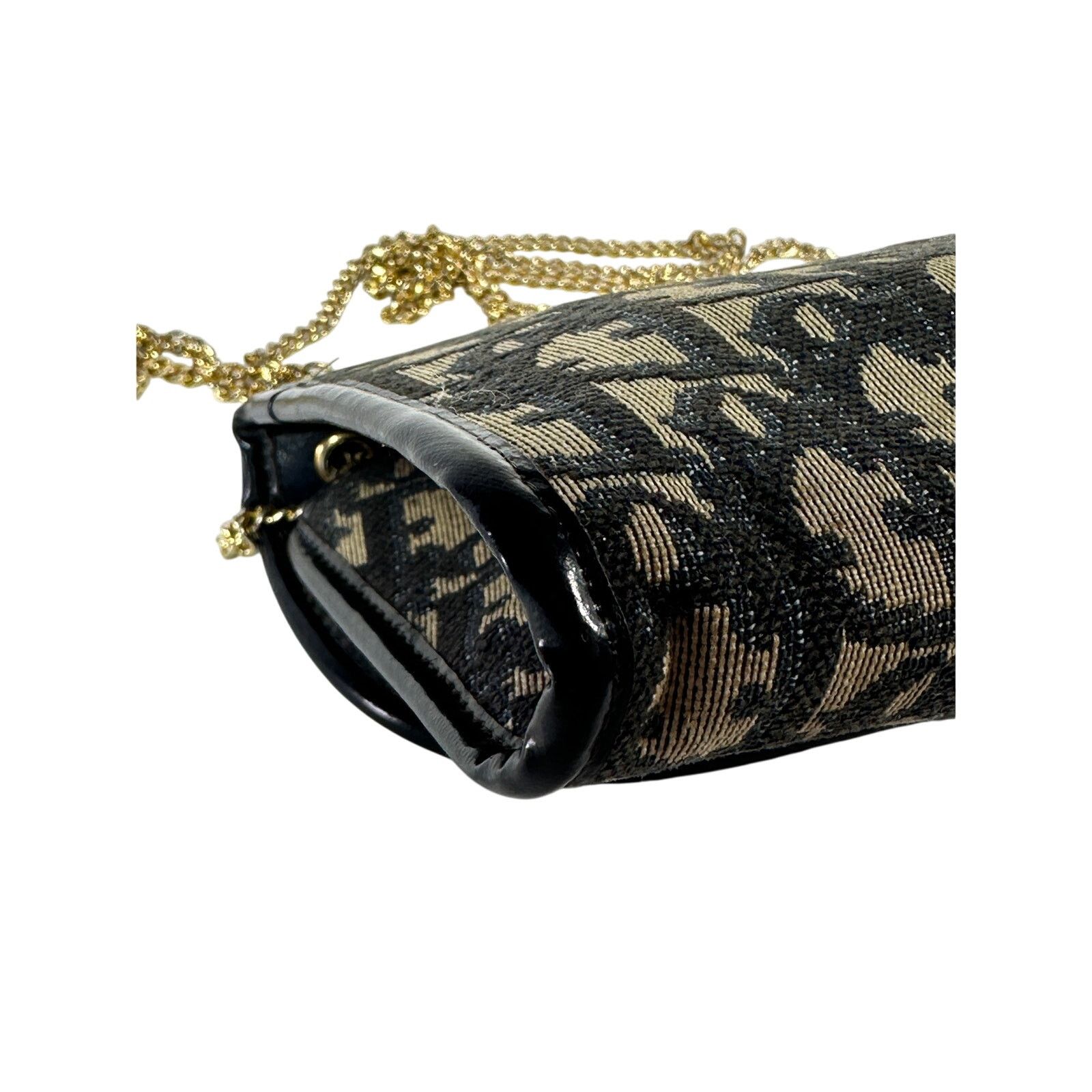 Dior CHRISTIAN DIOR VTG Trotter Canvas Mini Shoulder Bag Navy Size ONE SIZE - 11 Thumbnail