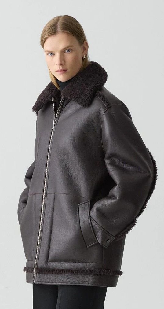 Theory Theory Cacao Aero Shearling Coat Size M / US 6-8 / IT 42-44 - 8 Thumbnail