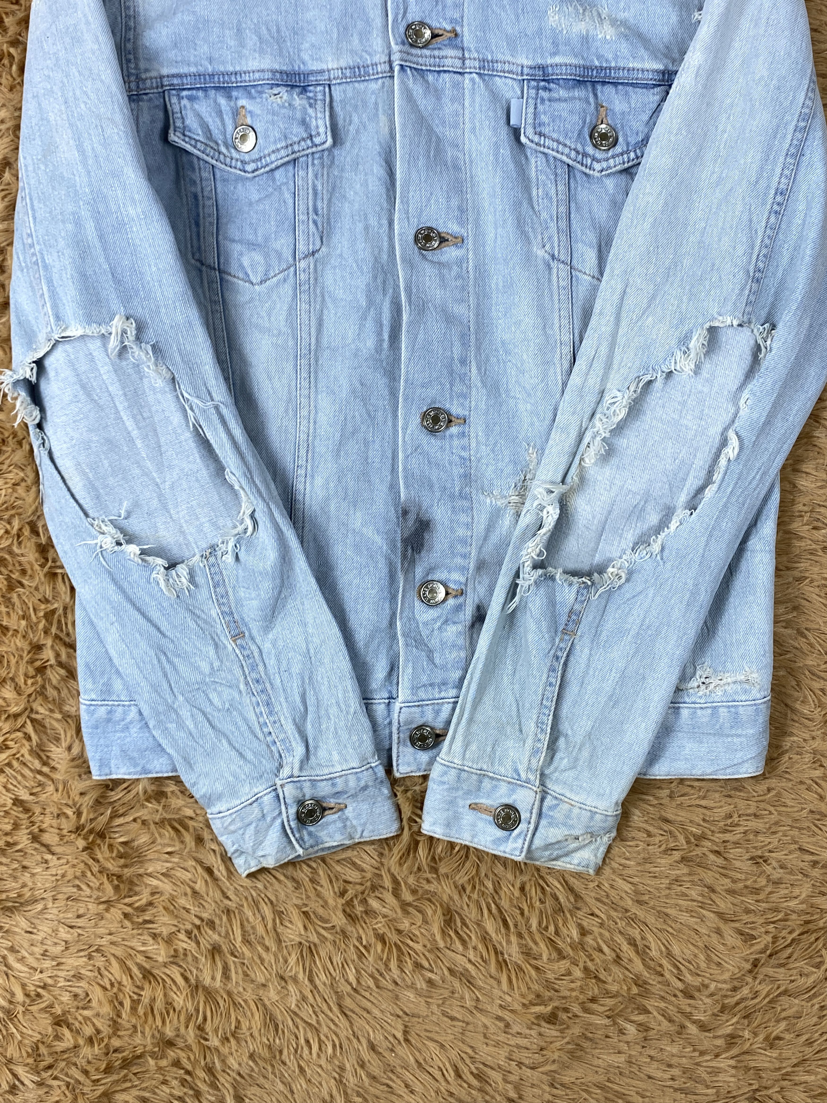Vintage Vintage Japanese Brand Distressed Denim Jacket Size US XS / EU 42 / 0 - 8 Thumbnail