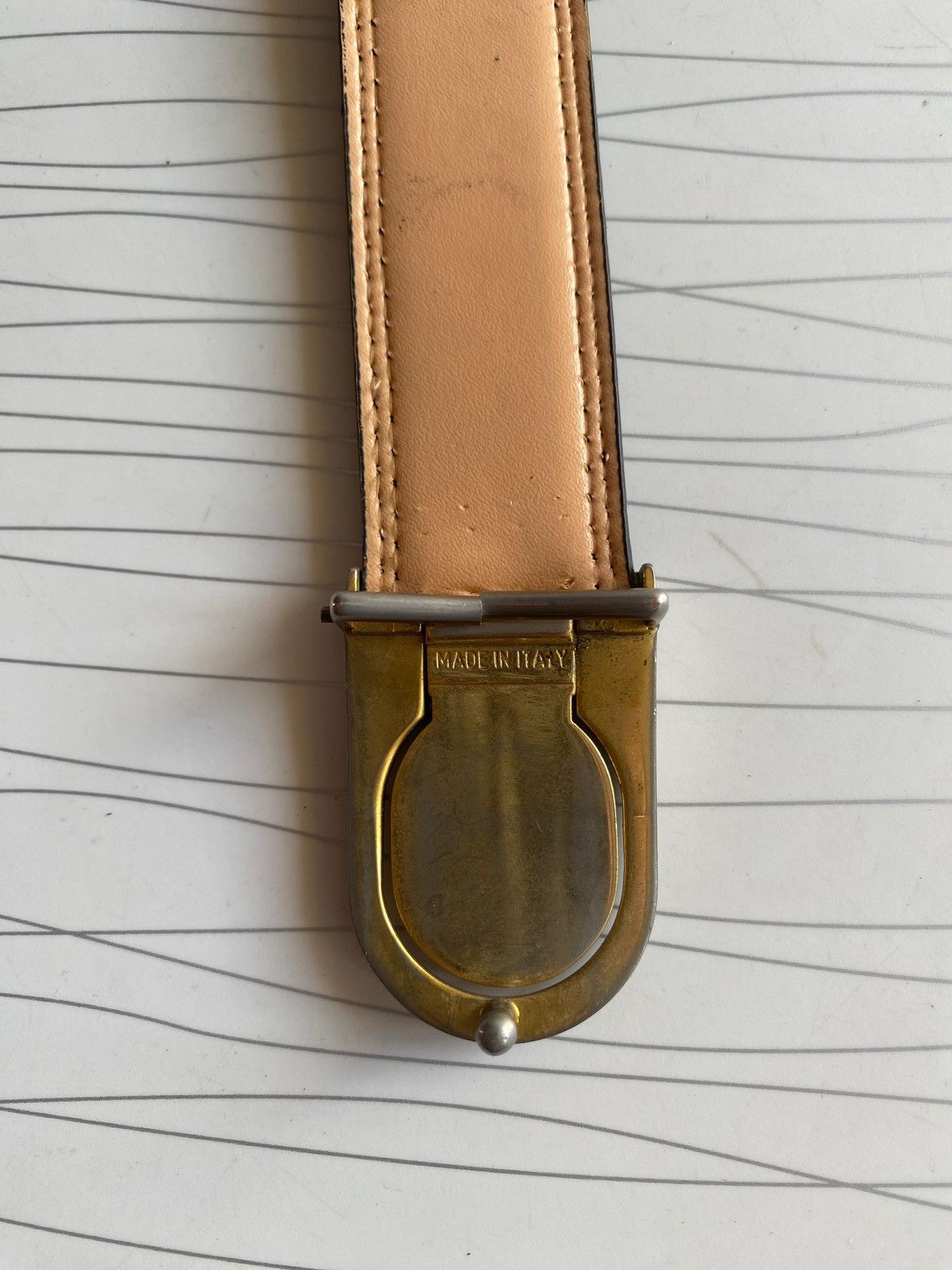Japanese Brand Vintage Burberrys Leather Belt Nova Check Buckl Size 34 - 3 Thumbnail