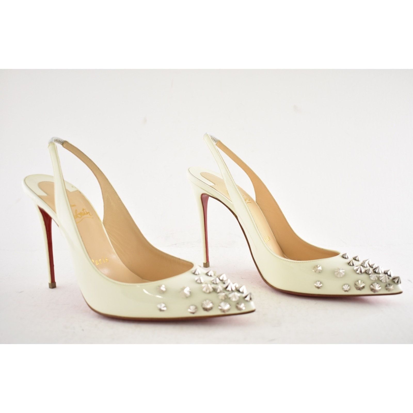 Christian Louboutin Christian Louboutin Drama Sling 100 Latte White Slingback Size US 6.5 / IT 36.5 - 4 Thumbnail