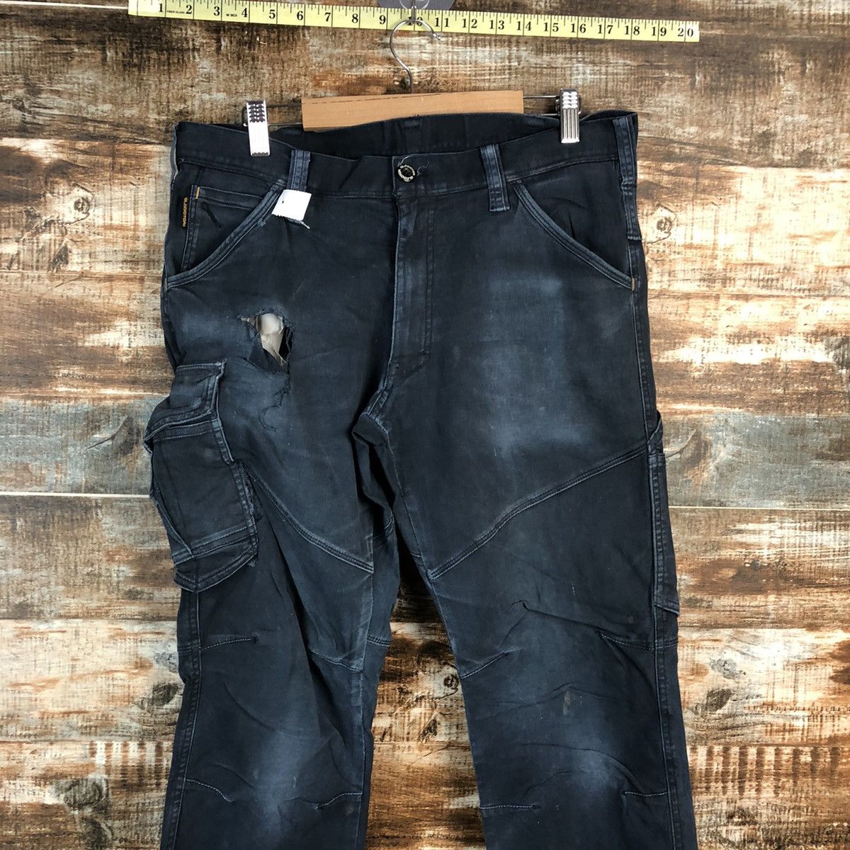 Japanese Brand DLL Gladiotor Dark Blue Cargo Multipocket Pants #C144 Size US 34 / EU 50 - 4 Thumbnail