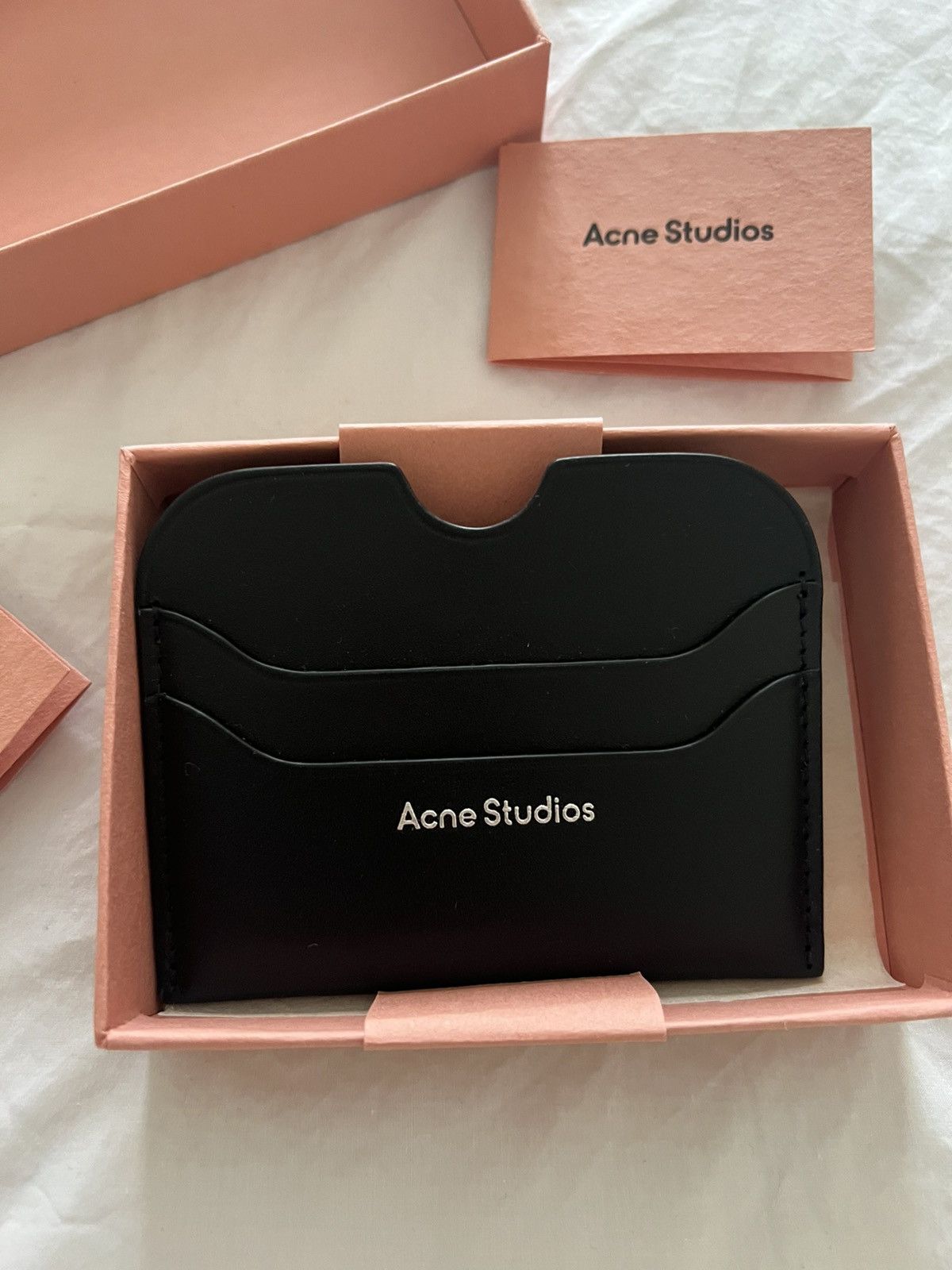 Acne Studios Elmas Logo-Print Leather Cardholder Size ONE SIZE - 1 Thumbnail