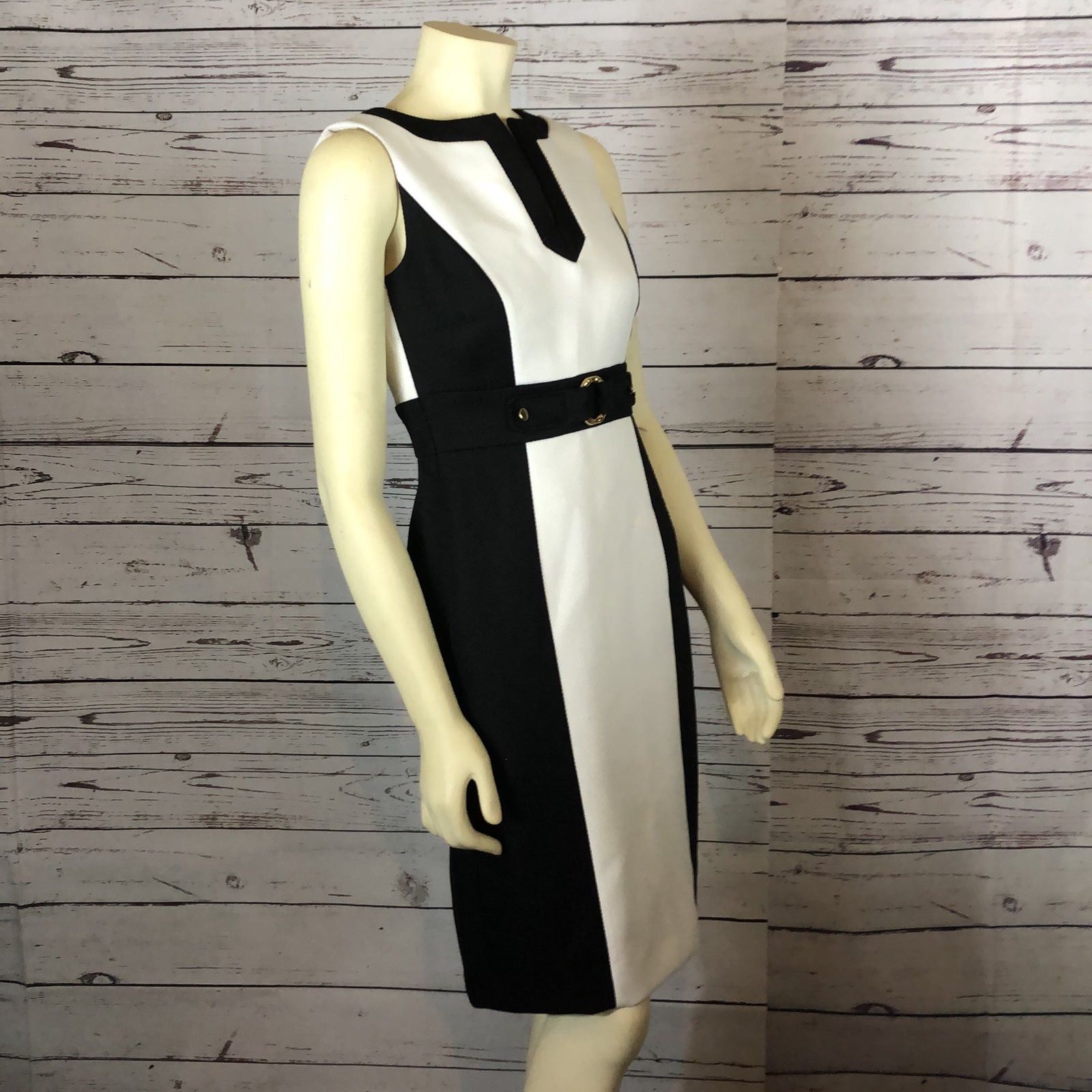 Elie Tahari Tahari Arthur S. Levine Black & White Houndstooth Dress 2 Size XS / US 0-2 / IT 36-38 - 6 Thumbnail