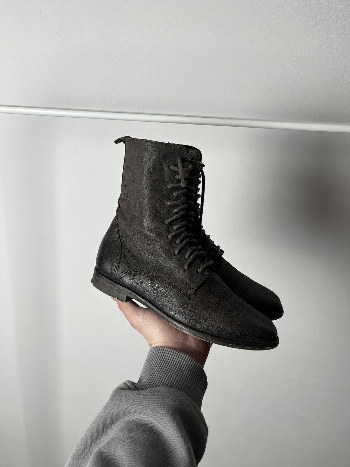 Japanese Brand × Vintage Vintage Avant-Garde Leather Lace-Up Biker Women’s Boots US 7 Size US 7 / IT 37 - 2 Thumbnail