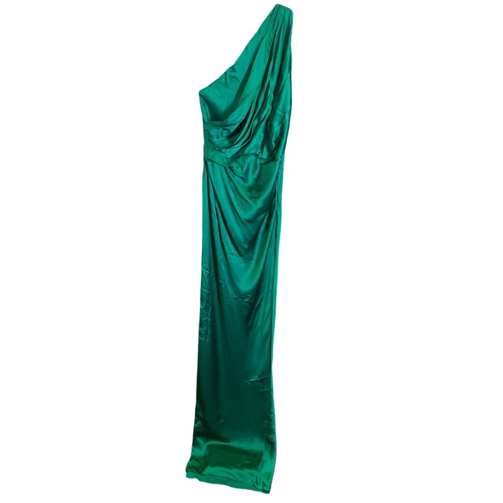 Other THE SEI Asymmetric One Shoulder Drape Silk Gown Pine Green 4 Size S / US 4 / IT 40 - 2 Thumbnail