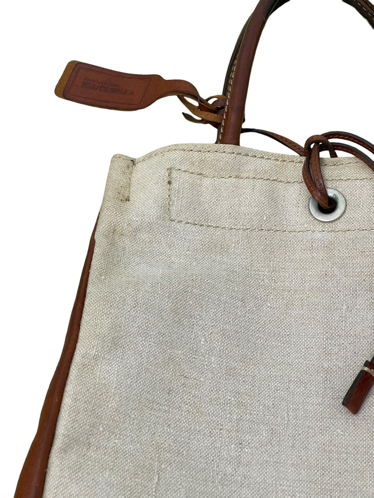 Japanese Brand Tote Bag Beau Dessin Au Artisan Leather Cotton Canvas 1🟩 Size ONE SIZE - 15 Thumbnail