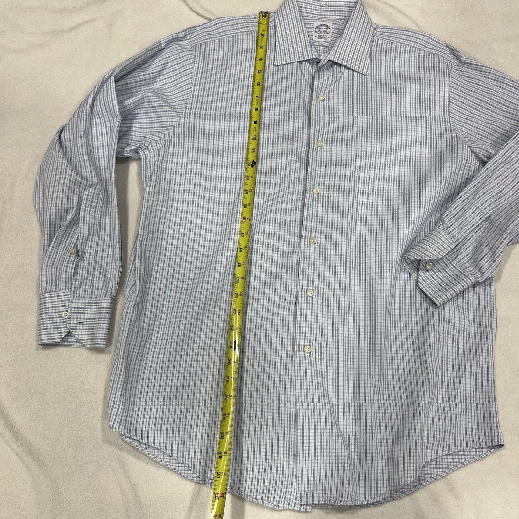 Brooks Brothers Brooks Brothers Dress Shirt Makers & Merchants 16 1/2 - 34 Egyptian Cotton Blue Long Sleeve Button-Front Casual Formal Business Size 46R - 3 Thumbnail