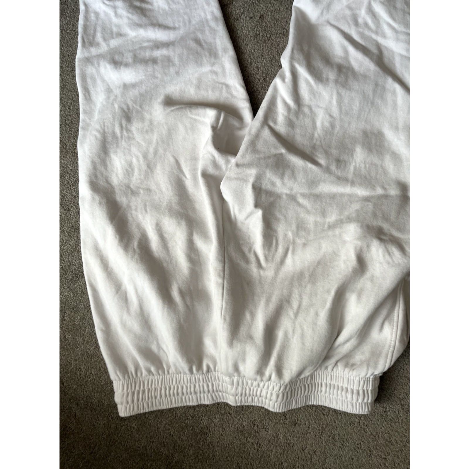 H&M VINTAGE H&M Sweatpants Womens Size Large White Taper Fit Soft Lounge Comfy Casual Size 36" / US 14 / IT 50 - 4 Thumbnail