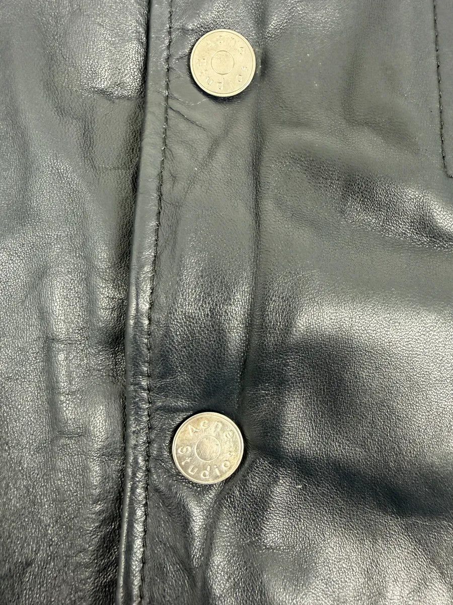 Acne Studios SS2017 Acne Studios Arno Velvet Collar Navy Leather Jacket Size US M / EU 48-50 / 2 - 12 Thumbnail