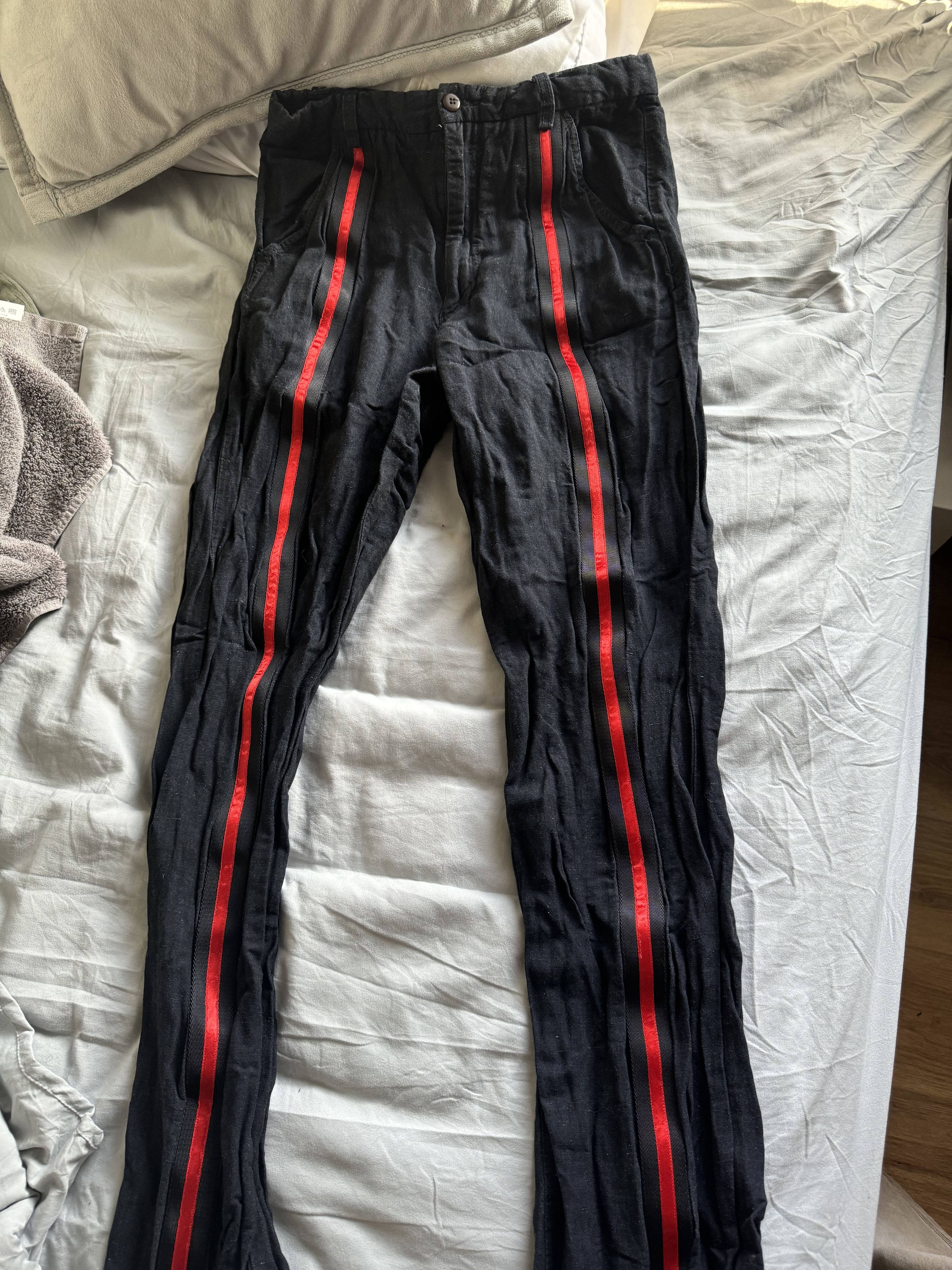 Armani × Emporio Armani × Giorgio Armani Red Stripe Vintage Emporio Armani Pants Size US 28 / EU 44 - 1 Thumbnail