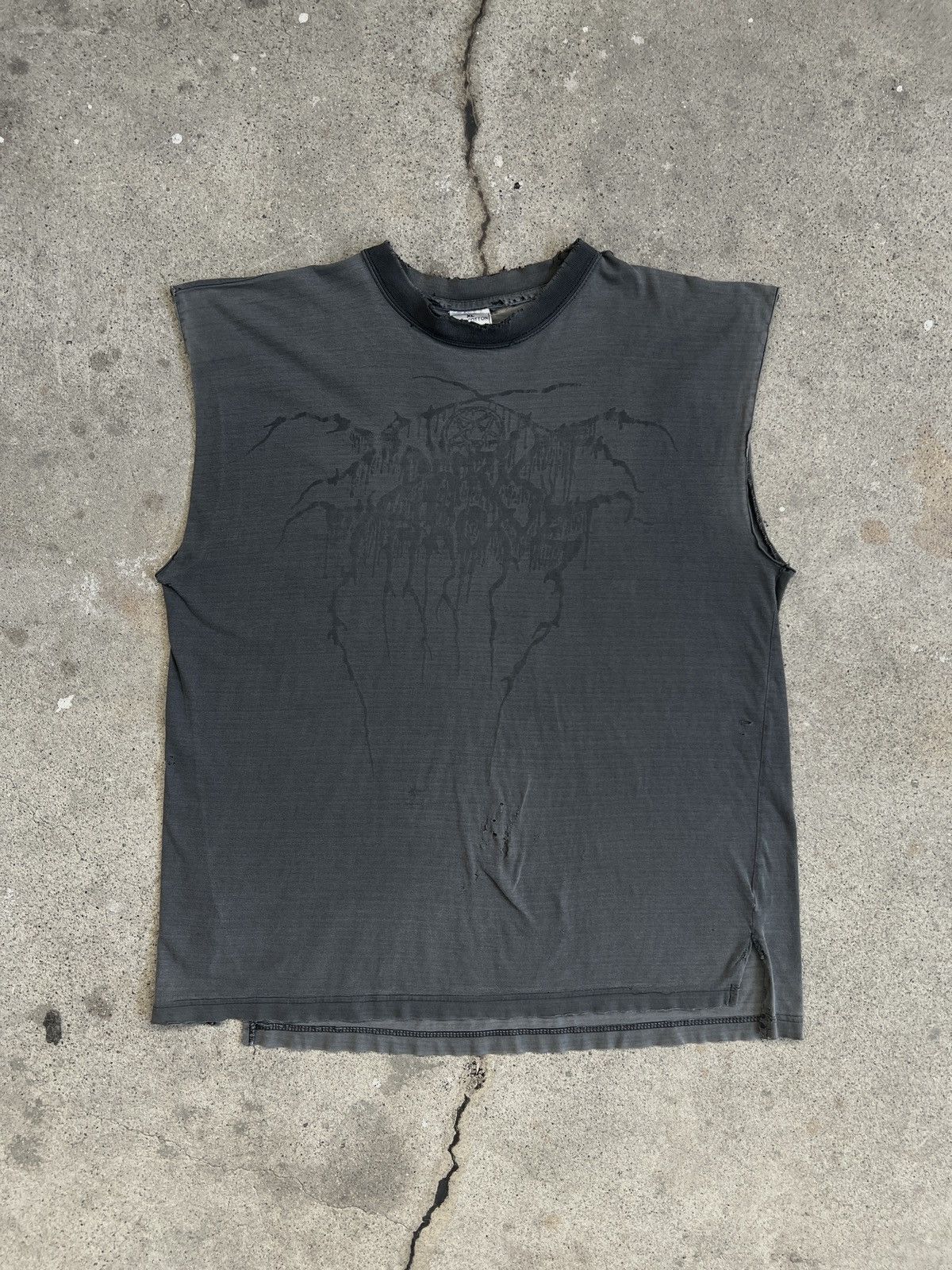 Vintage 1990s Darkthrone "TNBM" Band Tee Cut-Off Size US XL / EU 56 / 4 - 1 Thumbnail