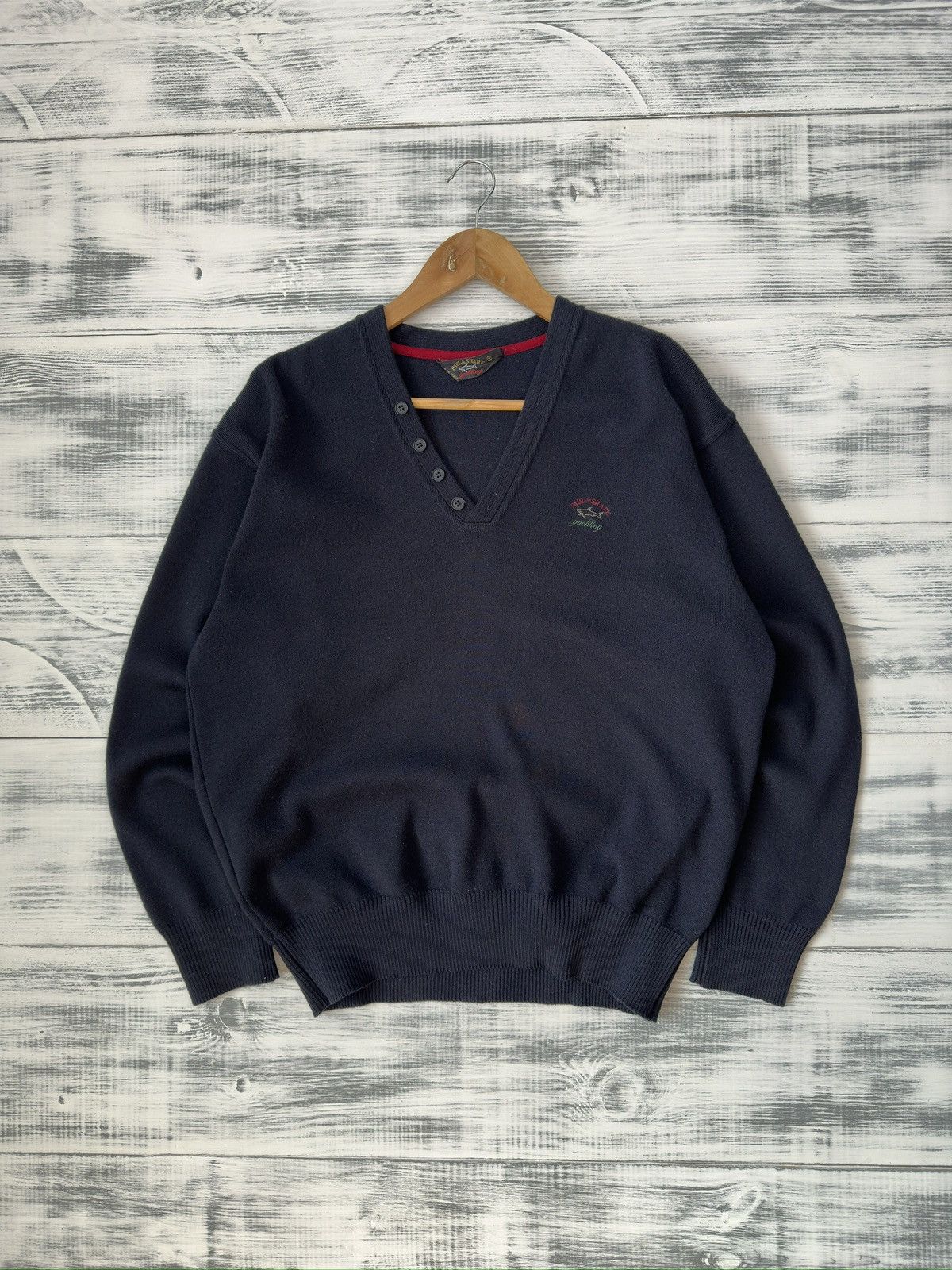 Paul & Shark Vintage PAUL & SHARK Wool Acrylic V-Neck Sweater Pullover Size US M / EU 48-50 / 2 - 10 Thumbnail