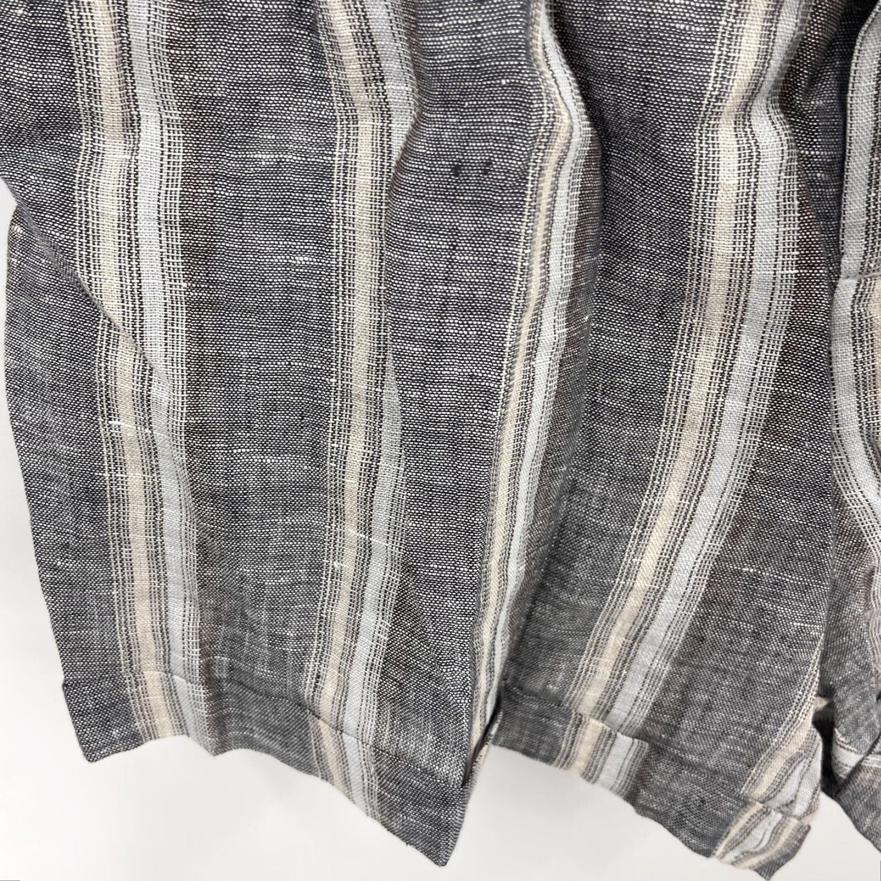 Heartloom Heartloom Paperbag Waist Shorts Womens M Gray Striped Linen Casual Bow Cuffed Bohemian Size 32" / US 10 / IT 46 - 7 Thumbnail
