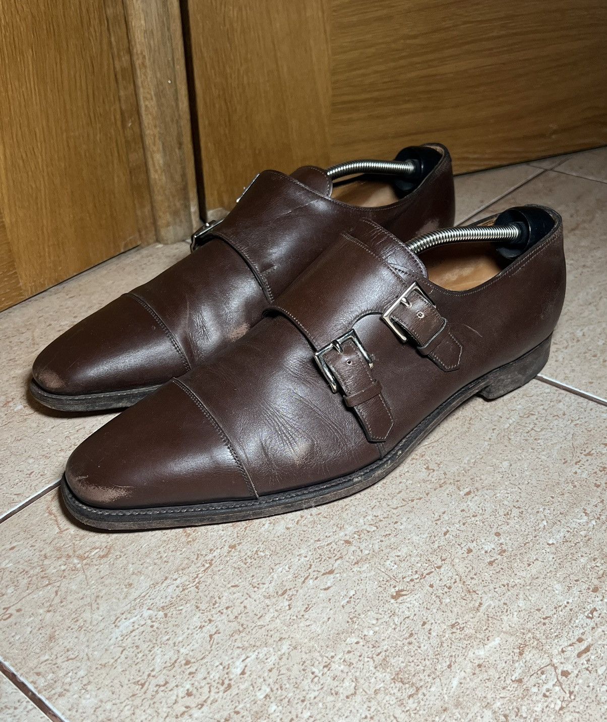 John Lobb Vintage JOHN LOBB William Brown Double Leather Monk Straps Size US 11 / EU 44 - 2 Thumbnail