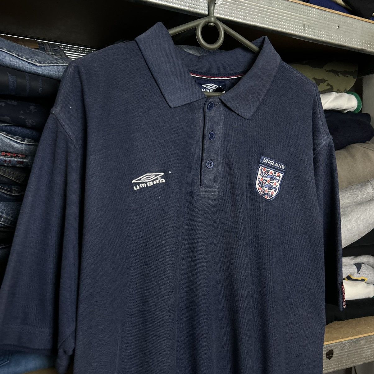 Umbro Vintage Umbro FC England small logo 90’s soccer polo Size US L / EU 52-54 / 3 - 2 Thumbnail