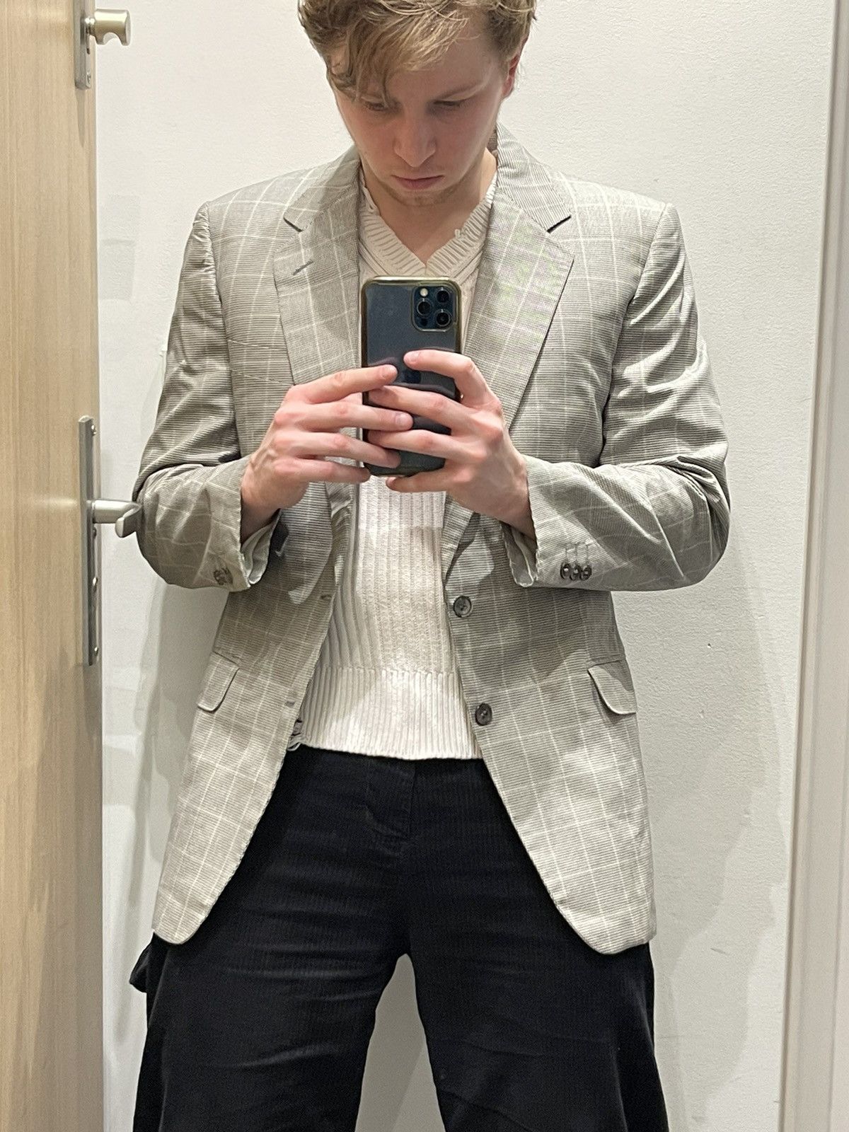 Lanvin Archive Lanvin White Stripped Grey Blazer Size 38R - 2 Thumbnail