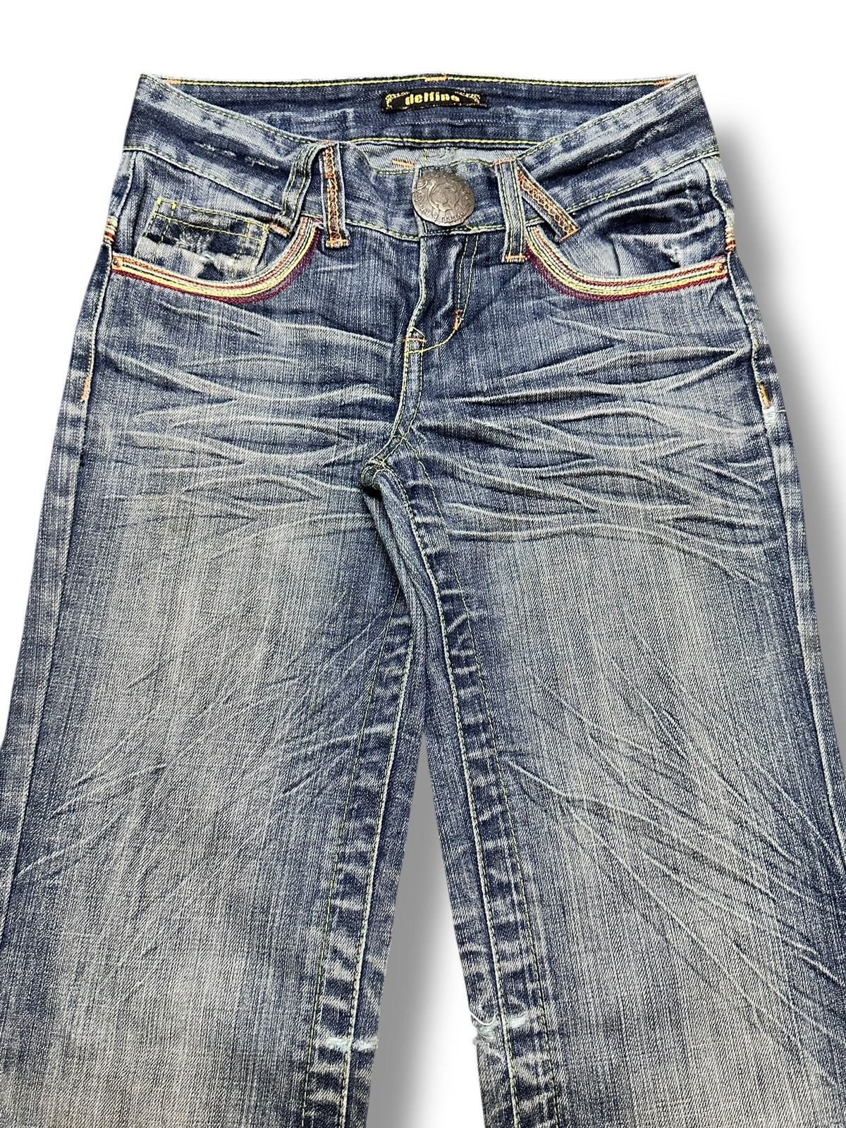 Japanese Brand Red Pepper Distressed Wideleg Bootcut Style Thunder Wash Size US 28 / EU 44 - 4 Thumbnail