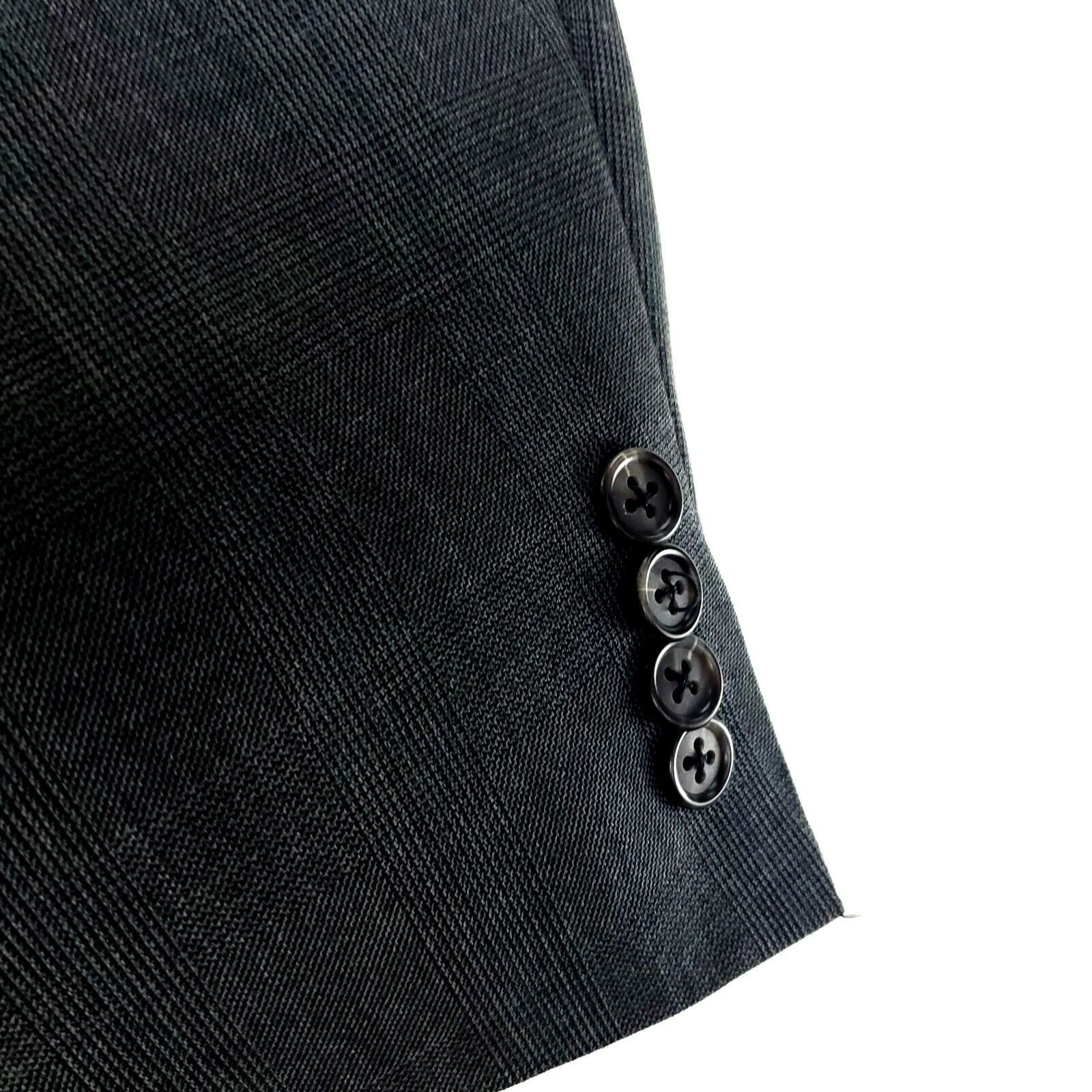 Hart Schaffner Marx Hart Schaffner Marx 44L 2 Button Glen Check Wool Gray Blazer Size 44L - 4 Thumbnail