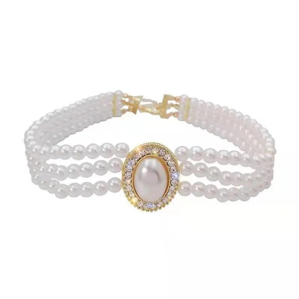 Jewelry Three-layer Pearl Choker Necklace Size ONE SIZE - 3 Thumbnail