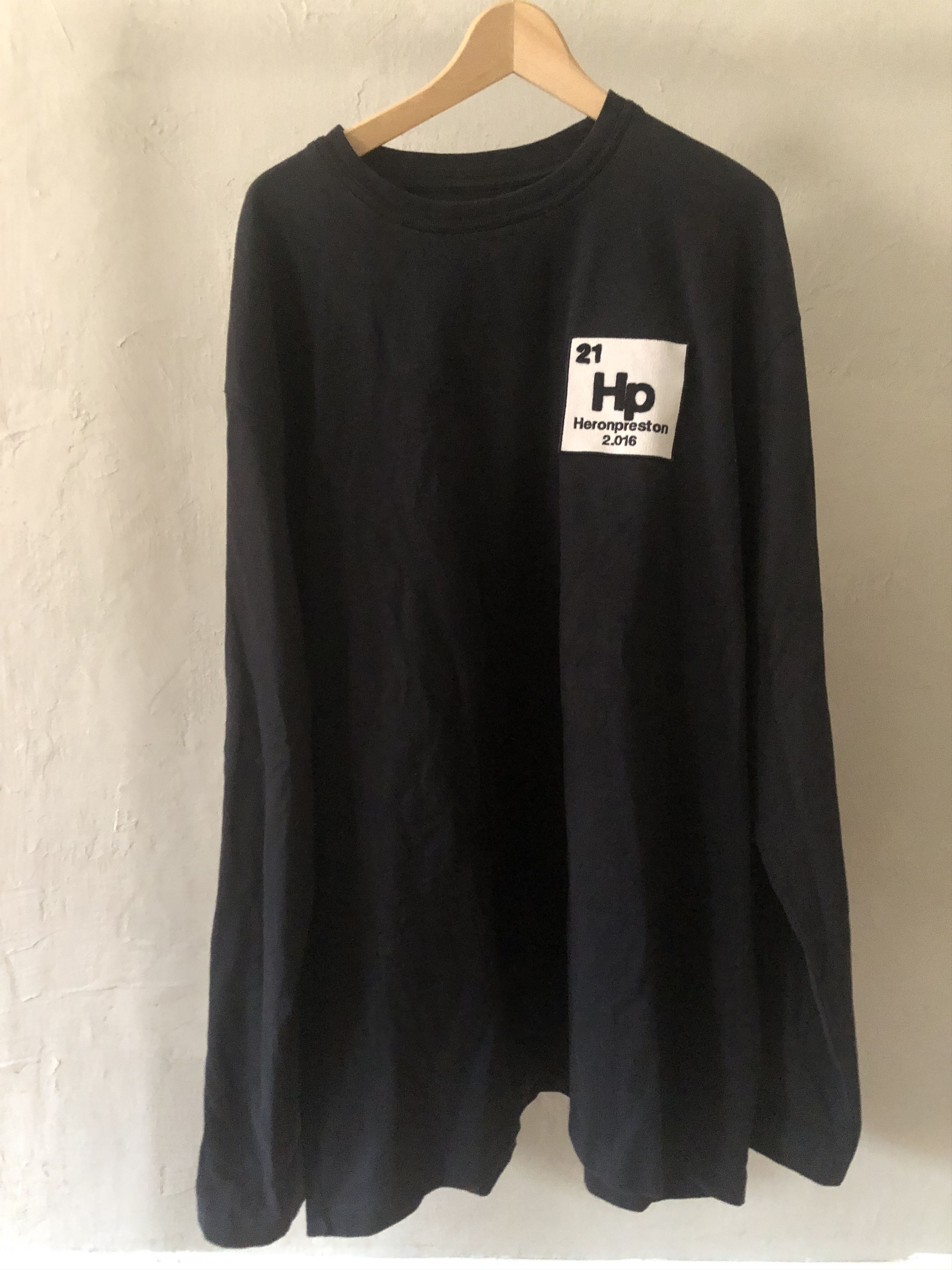 Heron Preston oversized long black thin sweatshirt