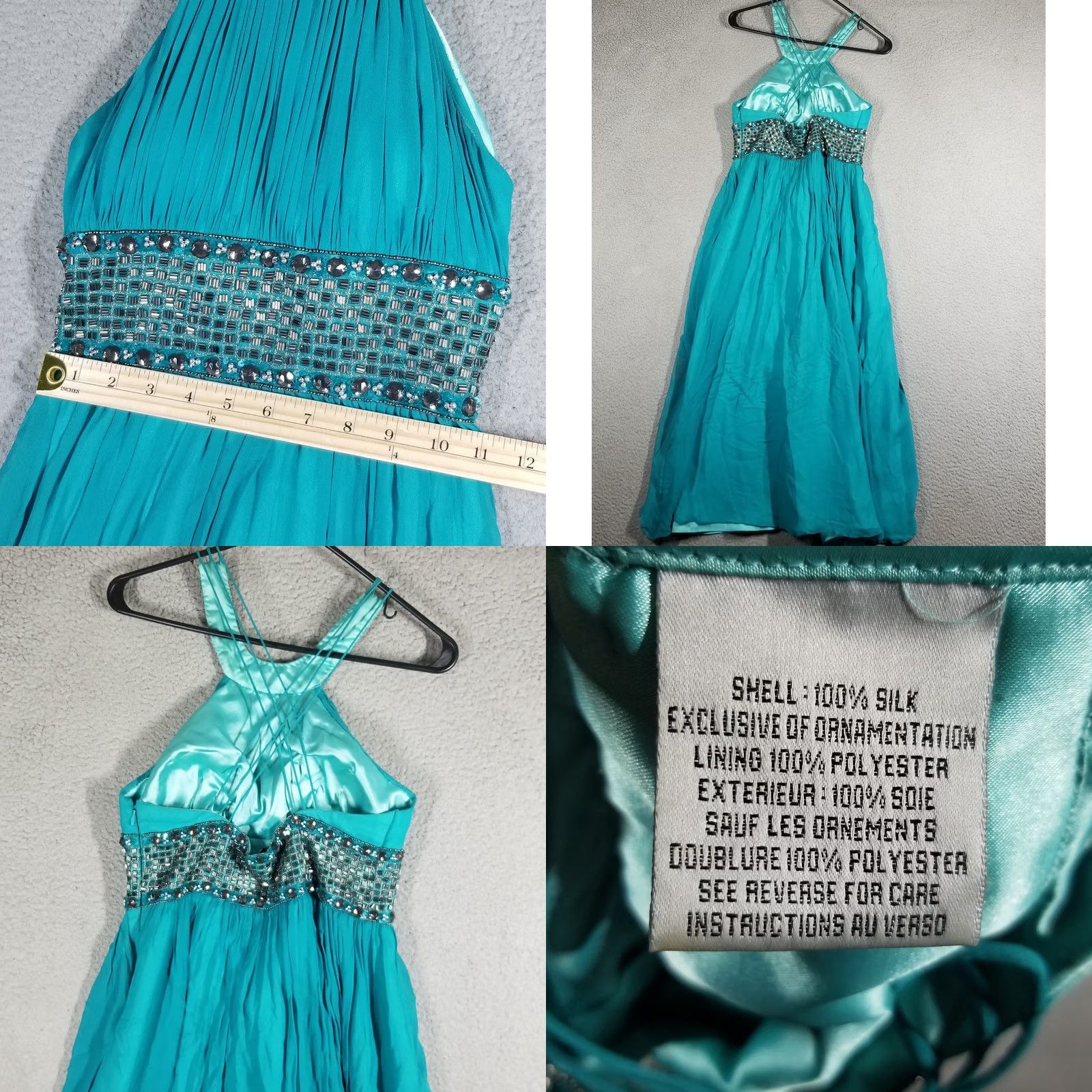 Vintage Cache beaded sequin asymmetrical dress prom silk Y2K vintage fairy Size 4 Size S / US 4 / IT 40 - 8 Thumbnail