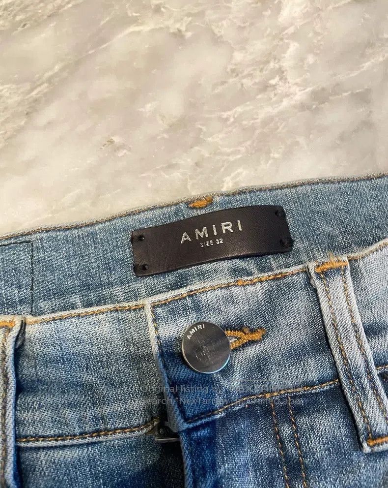 Amiri Amiri Size 32 Blue watercolor rendering patchwork Thrash MX Size US 32 / EU 48 - 2 Thumbnail