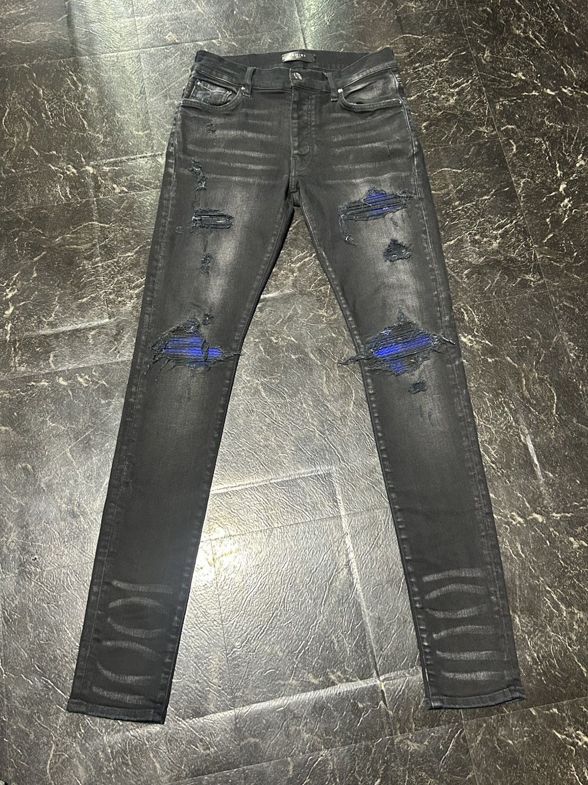 Amiri Amiri MX1 Jeans Deep Classic Indigo Black Patch Size 30