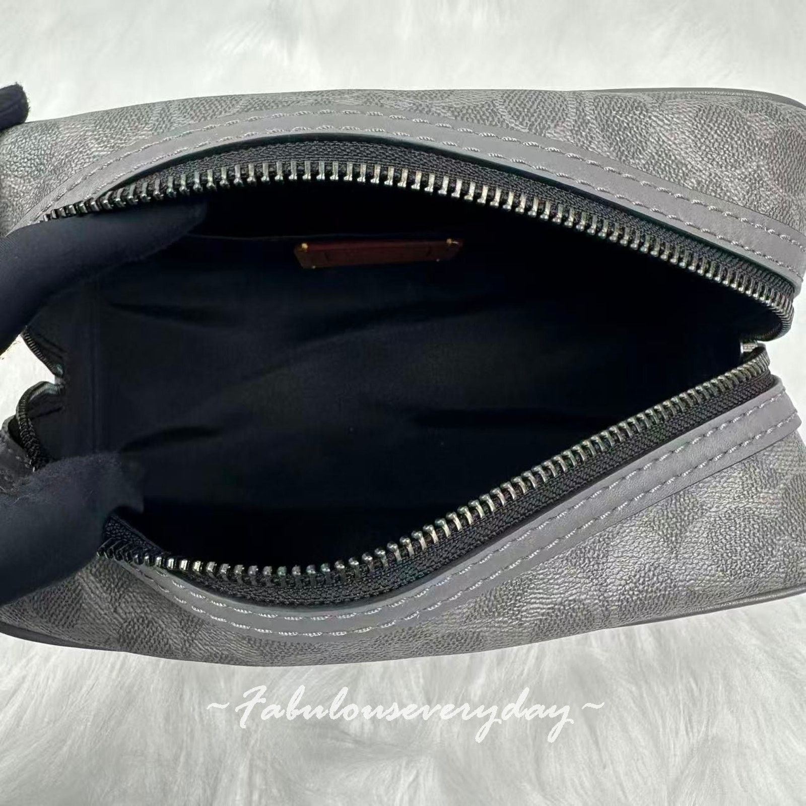 Coach Coach Men's Large Travel Kit Signature Canvas Patches Grey Size ONE SIZE - 7 Thumbnail