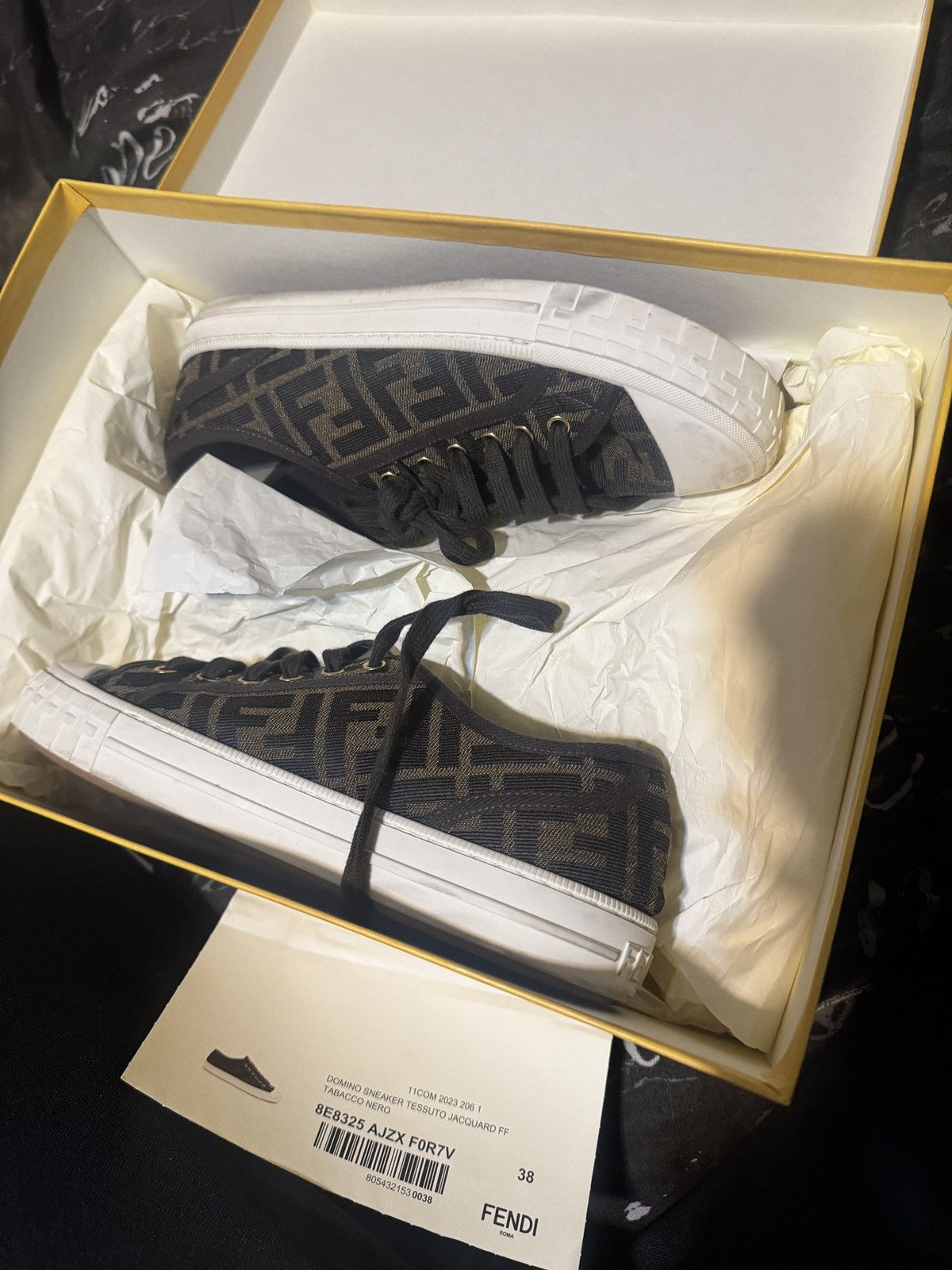Fendi FF Logo Low-Top Sneakers Size US 8 / IT 38 - 2 Thumbnail