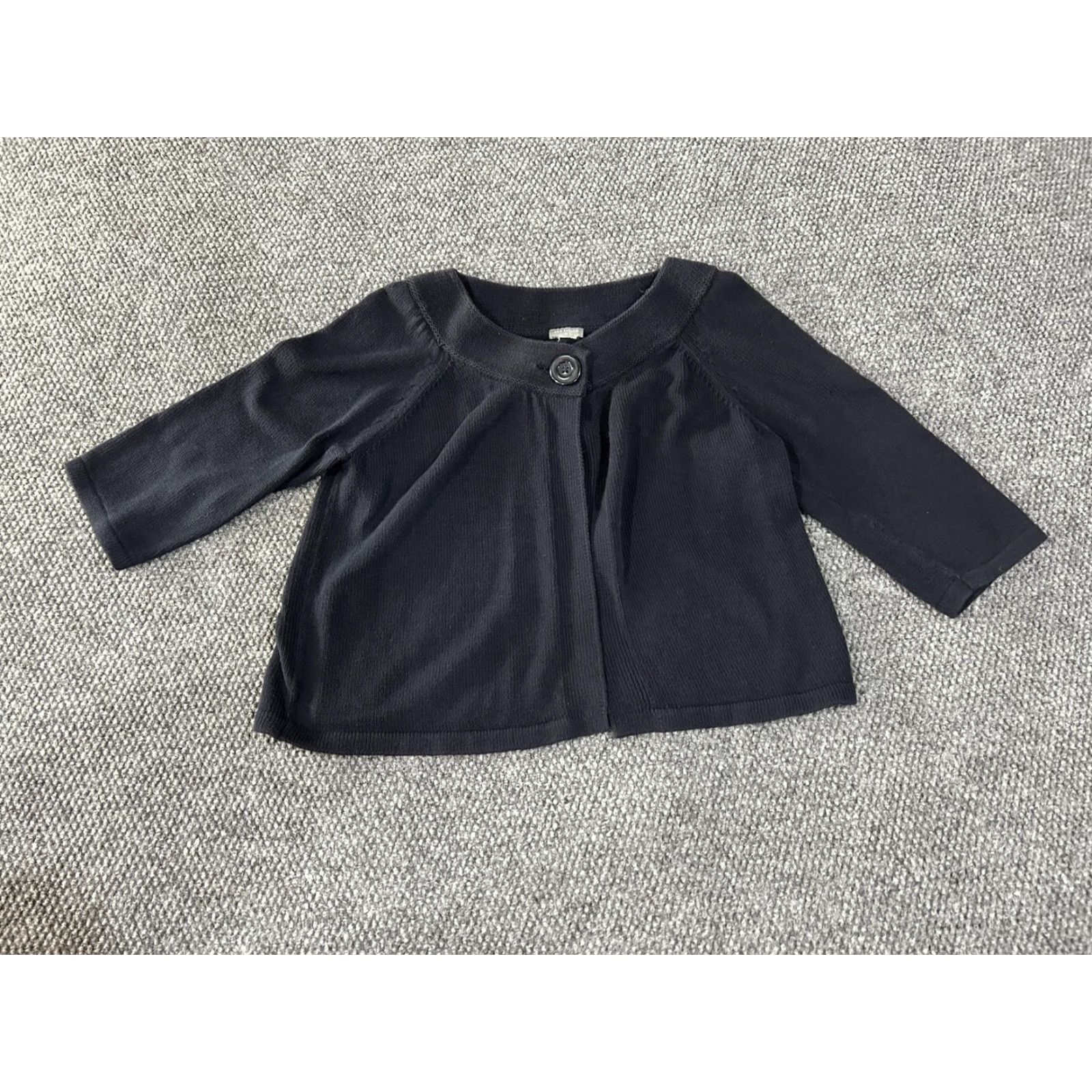 Ann Taylor Ann Taylor Cardigan Womens Small Black 3/4 Sleeve Single Button Knit Size M / US 6-8 / IT 42-44 - 2 Thumbnail