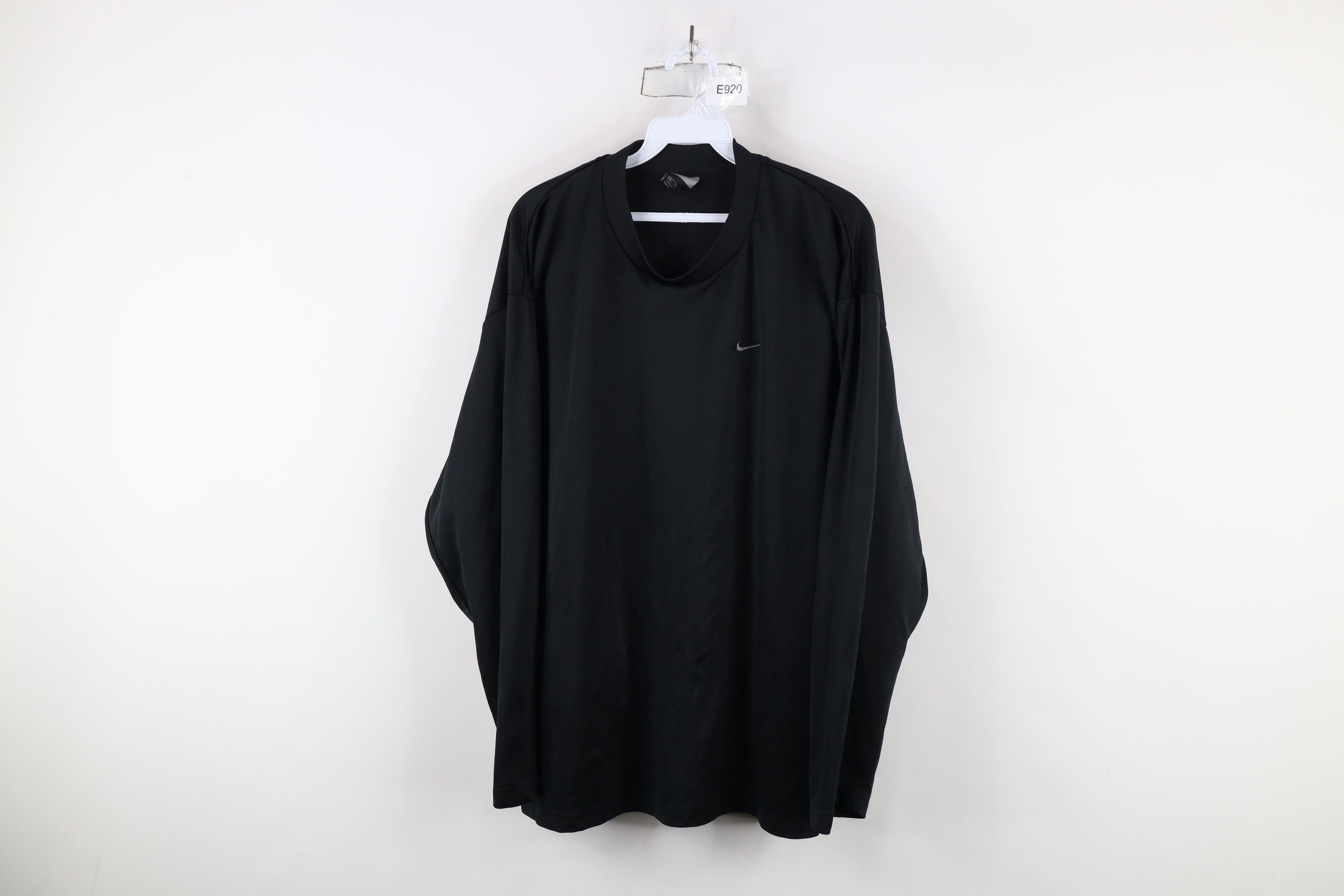 Nike × Vintage Vintage Nike Mini Swoosh Knit Long Sleeve T-Shirt Black Size US XL / EU 56 / 4 - 1 Thumbnail