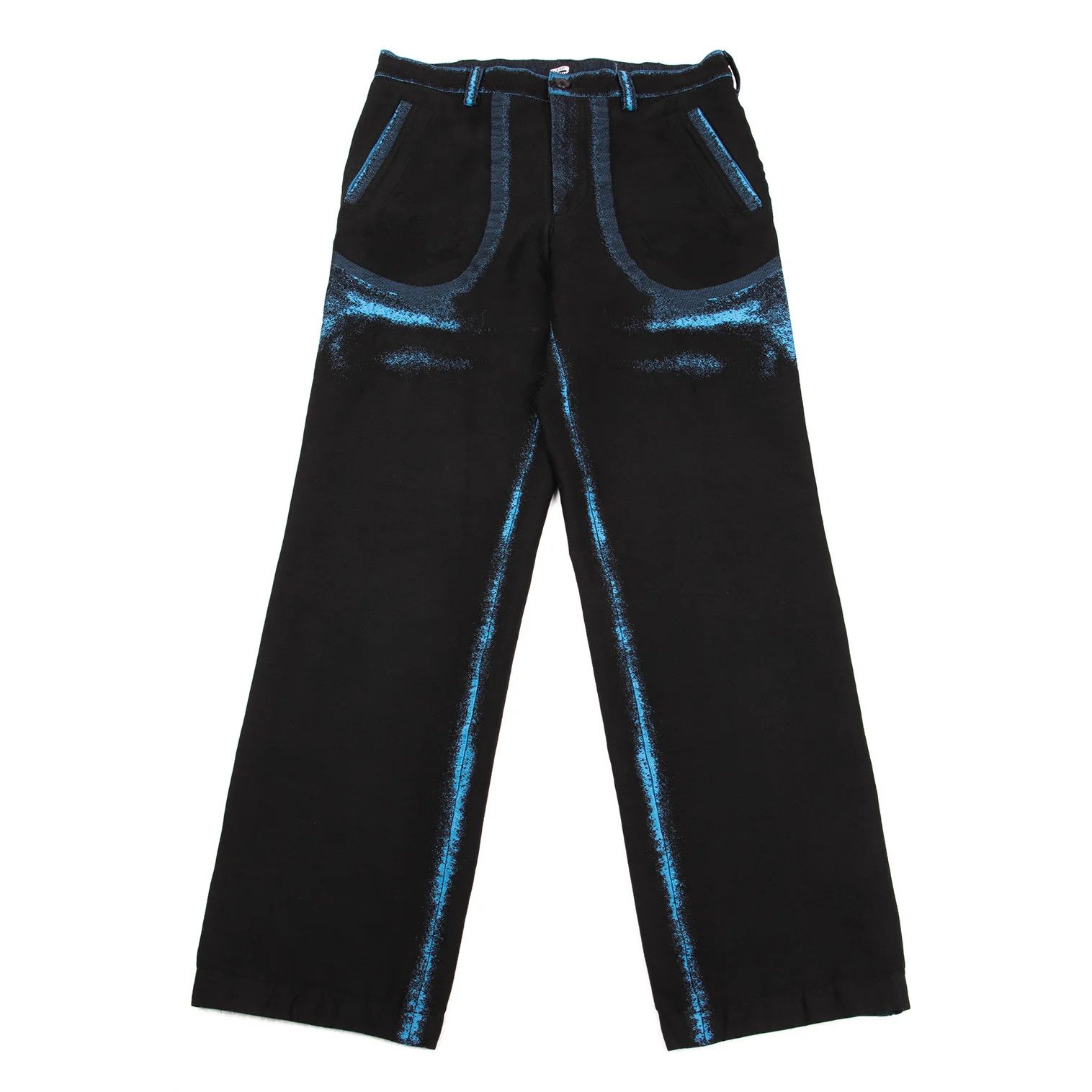 Issey Miyake A-POC INSIDE Trim Fade Design Pants in Black and Blue Size US 36 / EU 52 - 1 Thumbnail