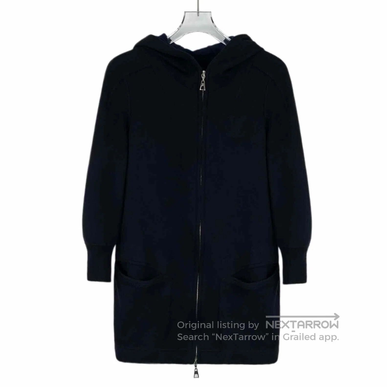 Louis Vuitton Louis Vuitton Black logo embroidered hooded zip-up long-sl Size US M / EU 48-50 / 2 - 1 Thumbnail