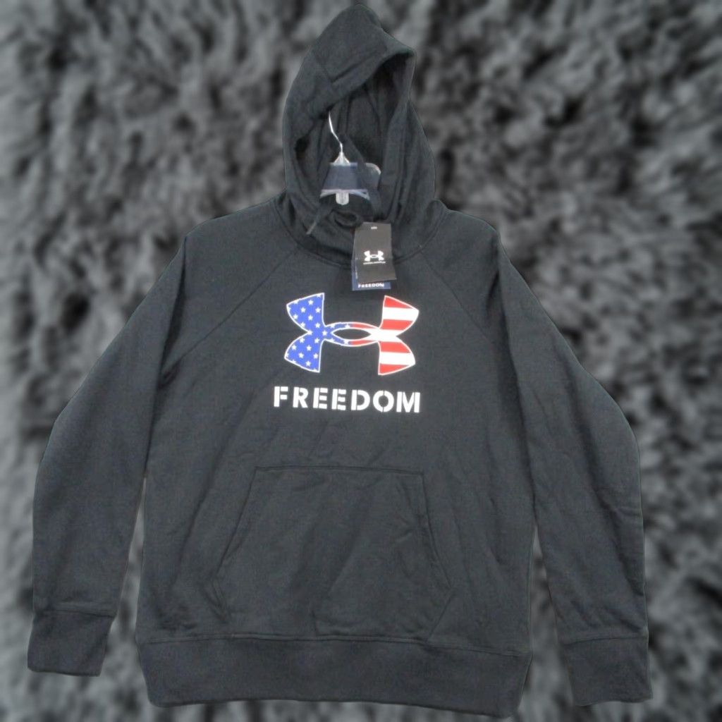 Under Armour Under Armour Mens USA Freedom Hoodie Pullover American Flag Black Medium NWT Size US M / EU 48-50 / 2 - 1 Thumbnail