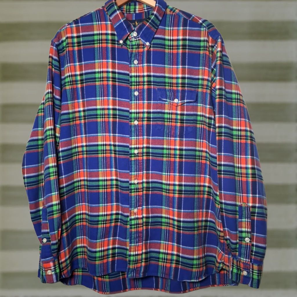Ralph Lauren Ralph Lauren Classic Plaid Tartan Button Down Men XL Blue Size US XL / EU 56 / 4 - 1 Thumbnail