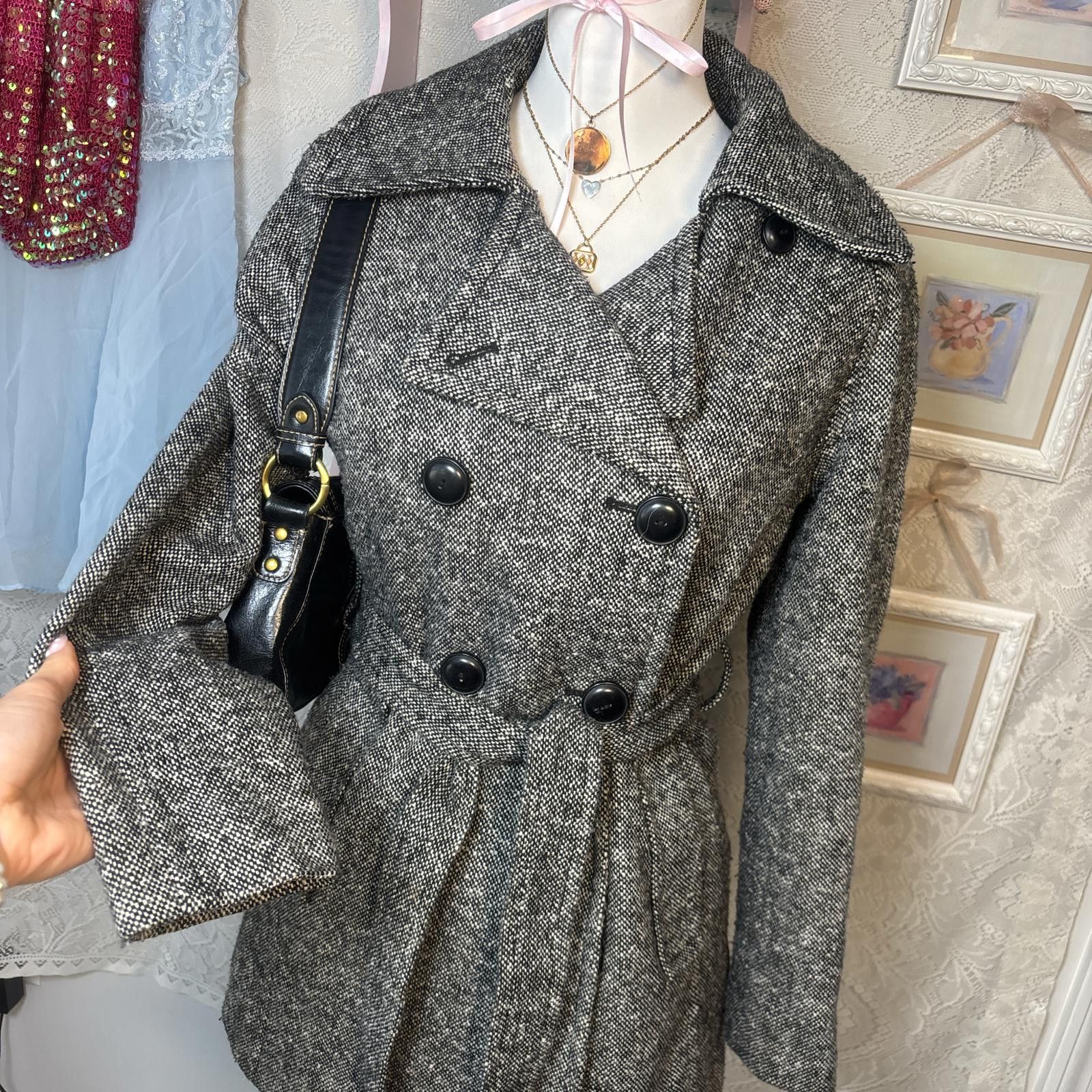 Old Navy y2k cozy tweed old navy jacket coat Size XS / US 0-2 / IT 36-38 - 2 Thumbnail
