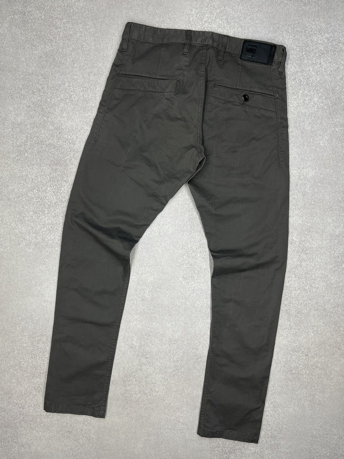Mens G Star Raw Bronson Slim Chino Pants Grey Y2K Size M