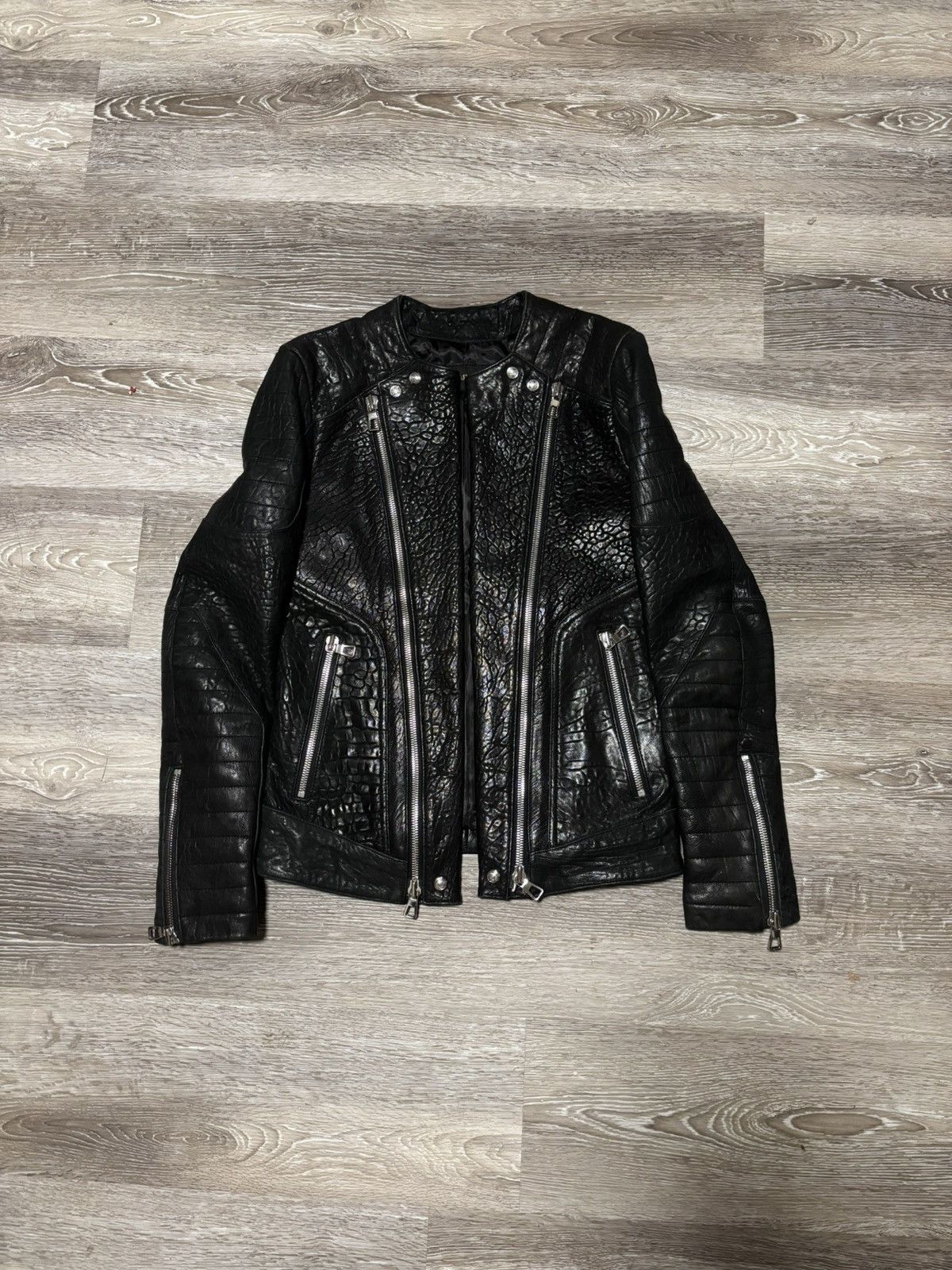 Balmain Balmain x H&M AW15 Double Zip Biker Jacket | Grailed