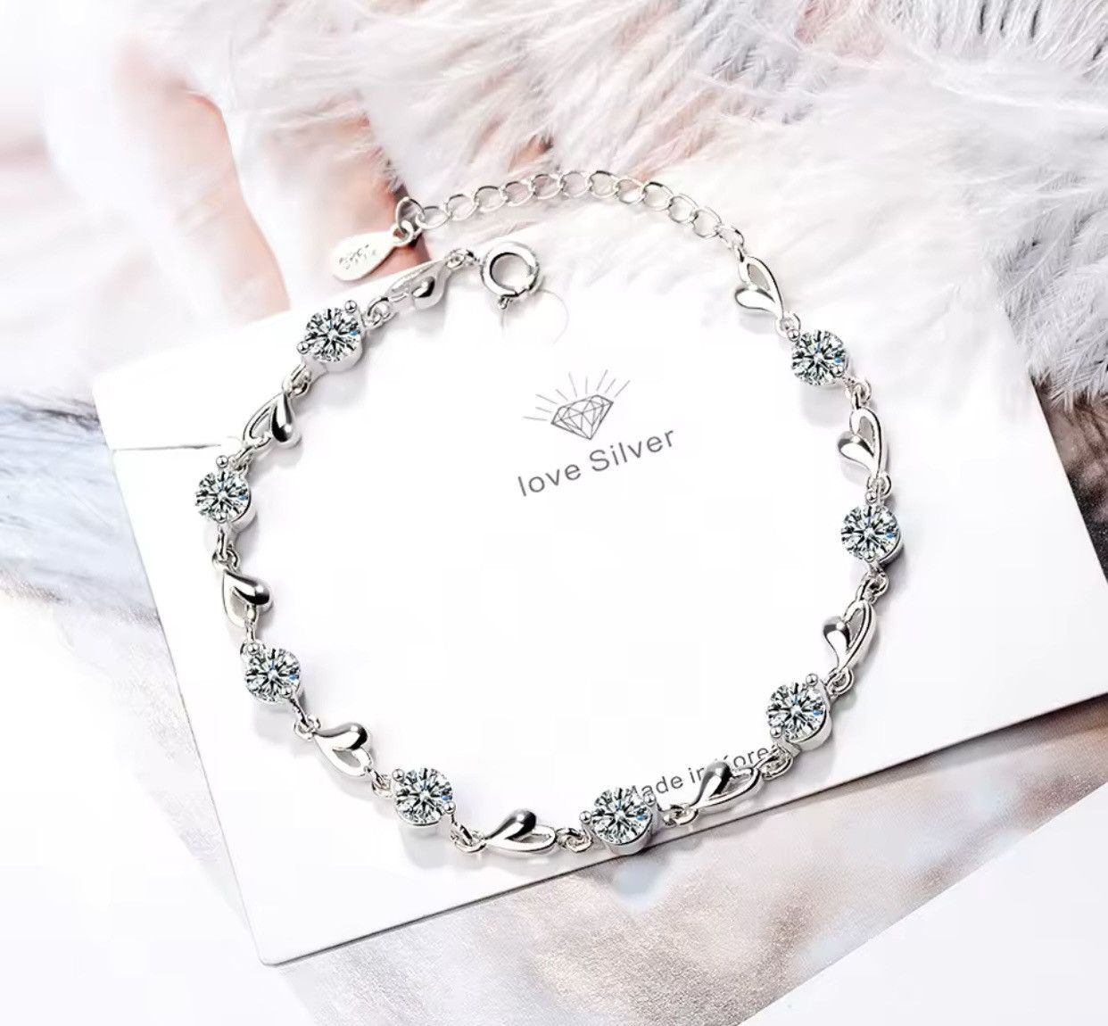 Jewelry × Sterling Silver Sterling Silver Love Heart Bracelets Size ONE SIZE - 3 Thumbnail