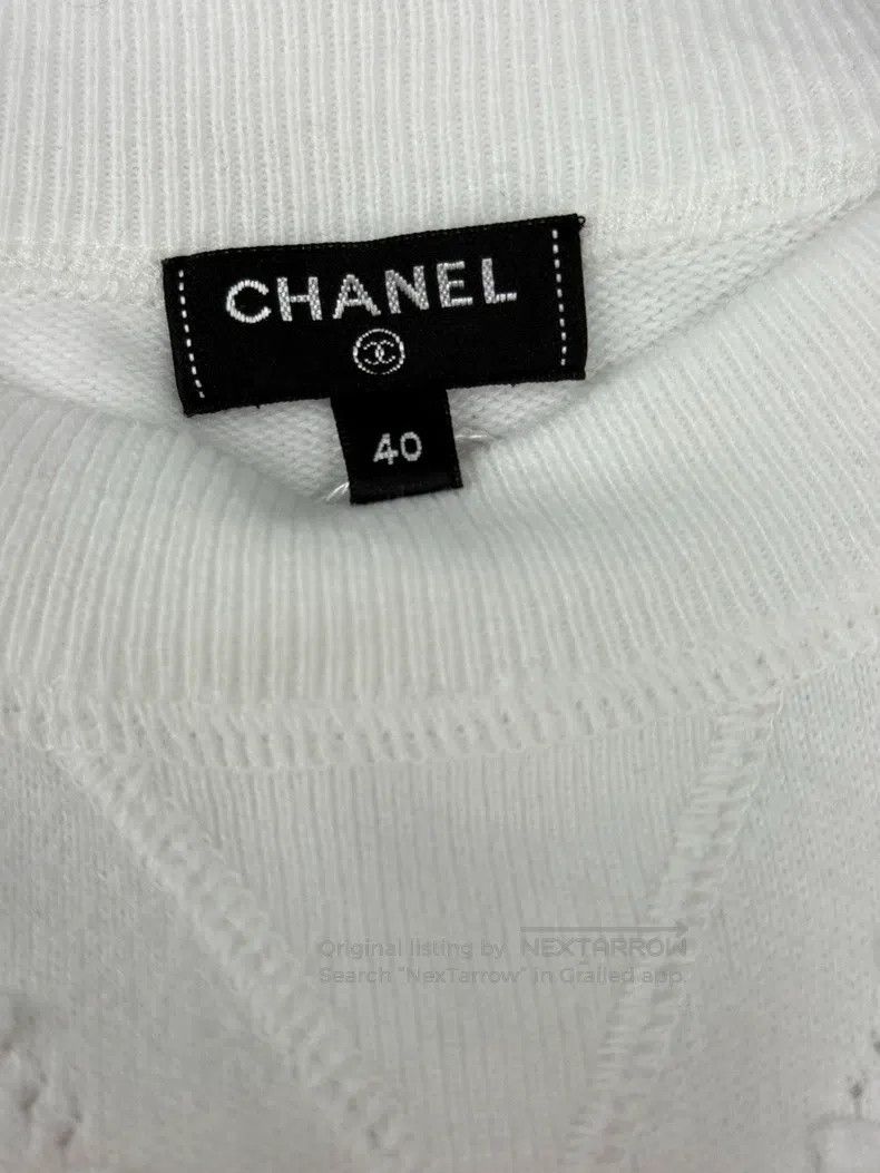 Chanel Chanel White hollow knitted short sleeves Size S / US 4 / IT 40 - 4 Thumbnail