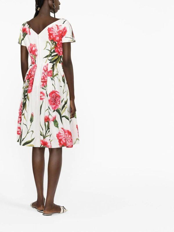 Dolce & Gabbana o1y0825 Short Sleeves Midi Dress in Multicolor Size XS / US 0-2 / IT 36-38 - 3 Thumbnail