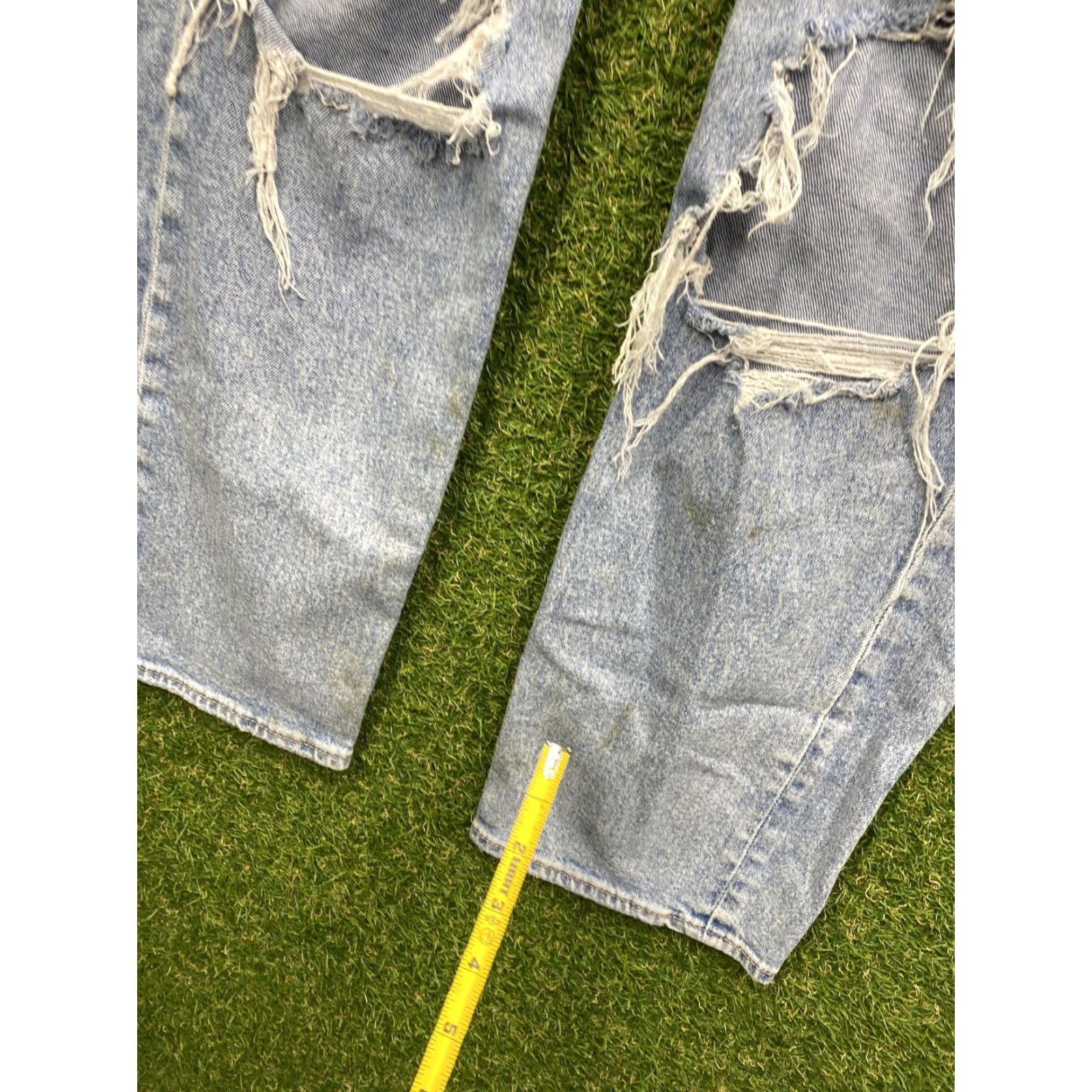Vintage American Eagle Jeans Womens 4 Blue 90s Curvy Straight Distressed Ripped Denim Size 27" / US 4 / IT 40 - 7 Thumbnail