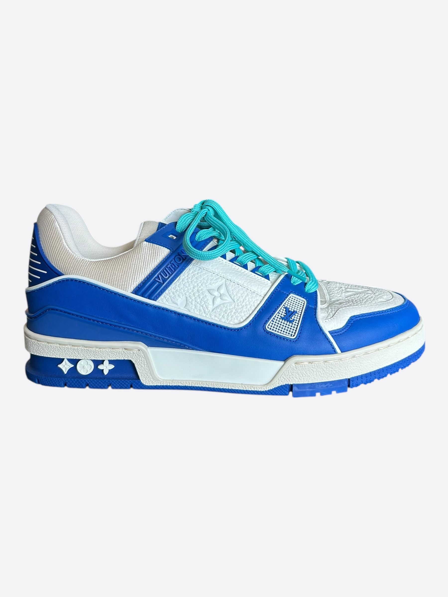Louis Vuitton Louis Vuitton Blue & White Monogram Trainers Size US 9 / EU 42 - 1 Thumbnail