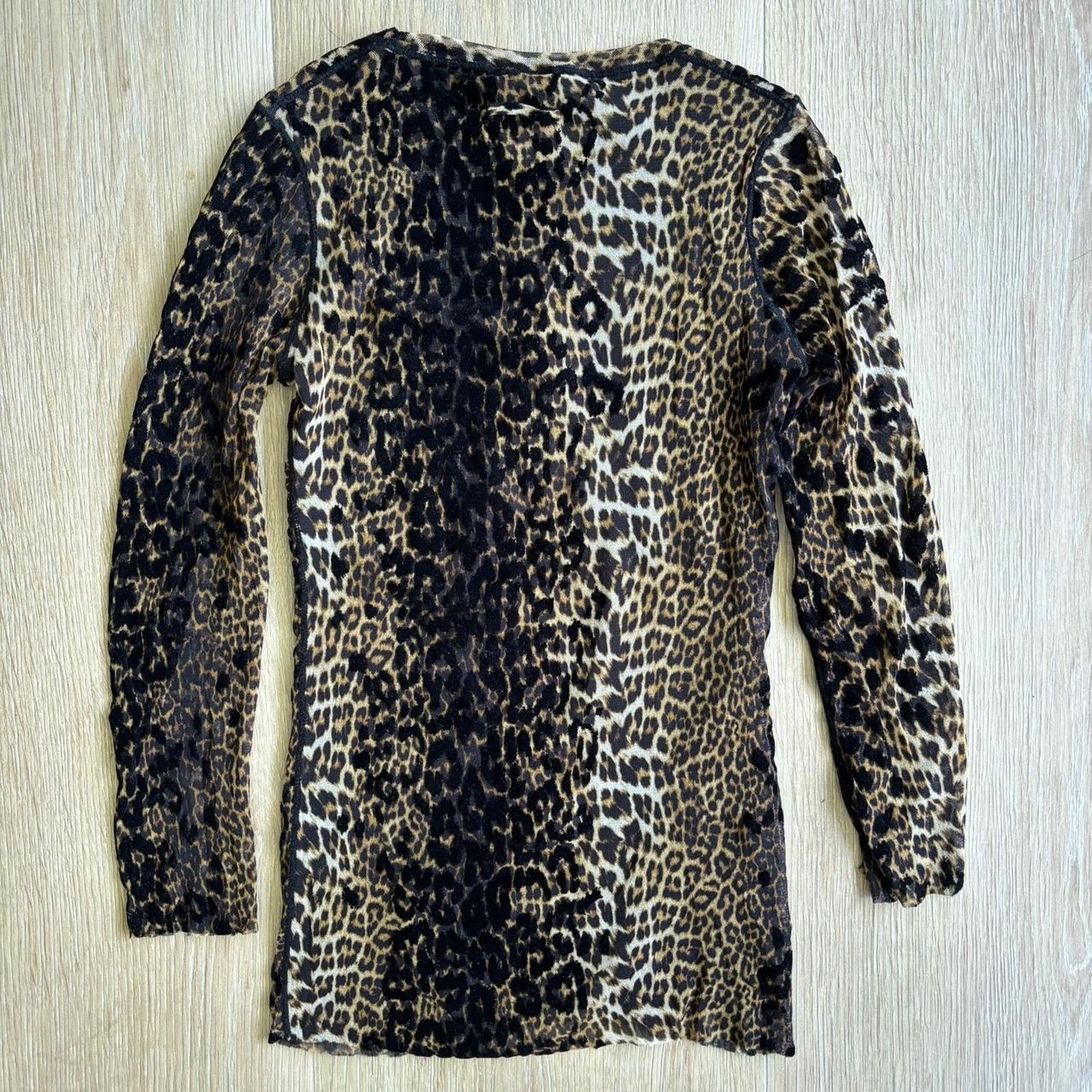 Jean Paul Gaultier Jean Paul Gaultier Mesh Leopard Print Long Sleeve Cut & Sew Size S / US 4 / IT 40 - 3 Thumbnail