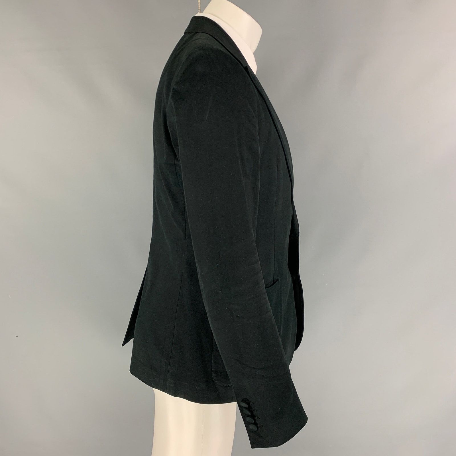 Dolce & Gabbana Size 40 Black Cotton Blend Notch Lapel Sport Coat Size 40R - 2 Thumbnail