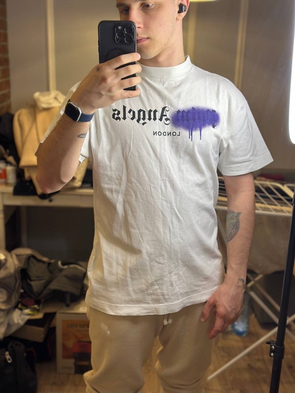 Palm Angels Palm Angels White/Purple Centr Logo M Size US M / EU 48-50 / 2 - 7 Thumbnail