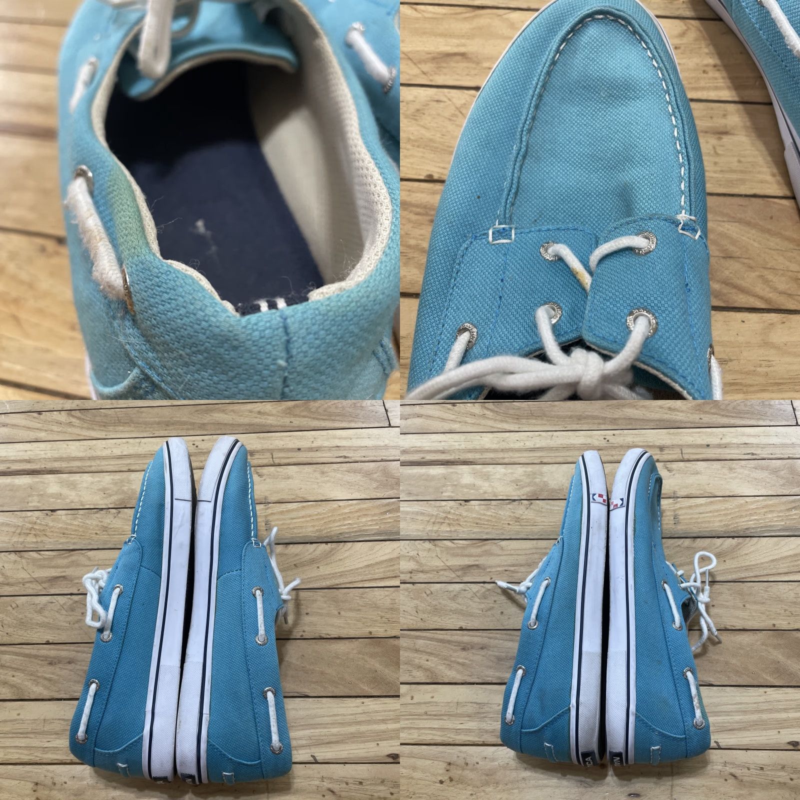 Nautica Nautica Top Sider Boat Shoes Men 13 Teal Blue Preppy Yacht Nautical Sail NM294R Size US L / EU 52-54 / 3 - 9 Thumbnail