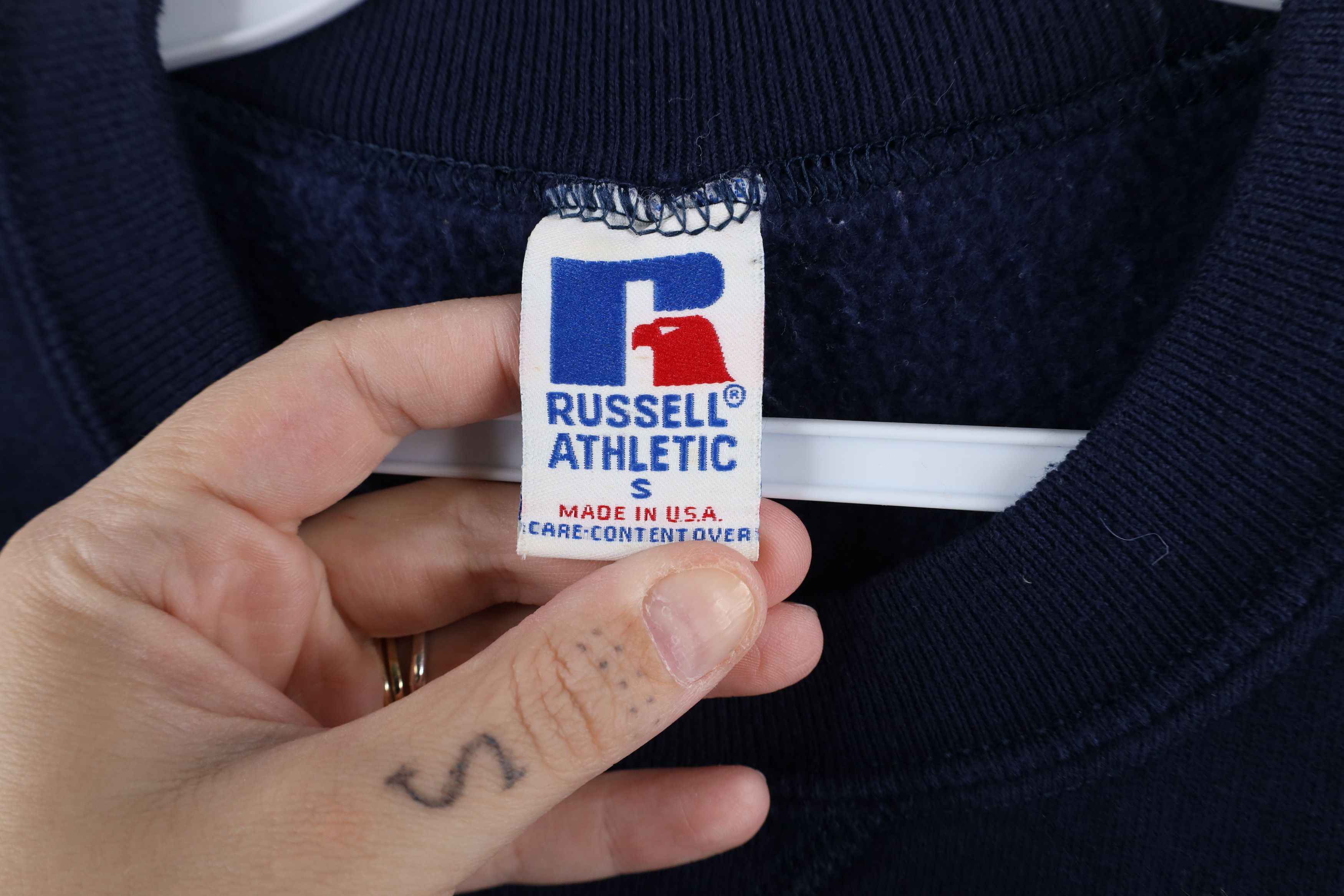 Russell Athletic × Vintage Vintage 90s Russell Athletic Crewneck Sweatshirt Blue USA Size US S / EU 44-46 / 1 - 6 Thumbnail